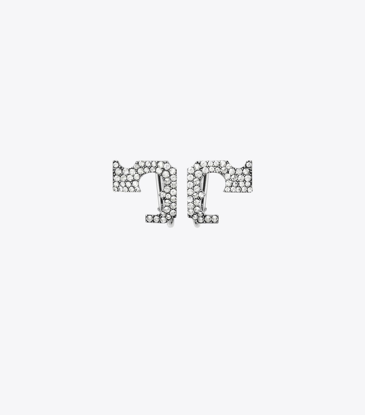 Runway Pavé Serif T Clip-On Earrings