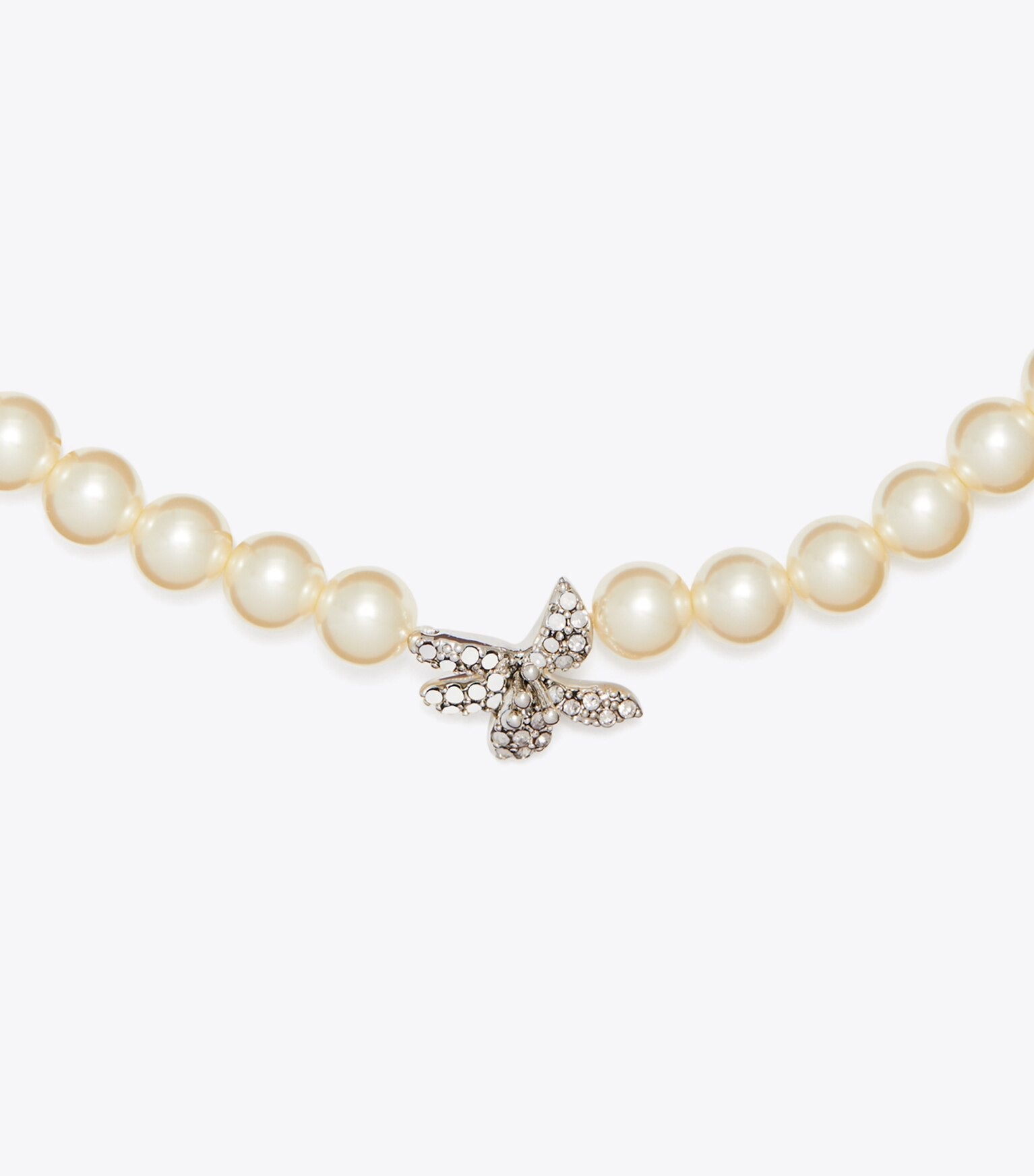 Moondance Pavé Flower Pearl Necklace