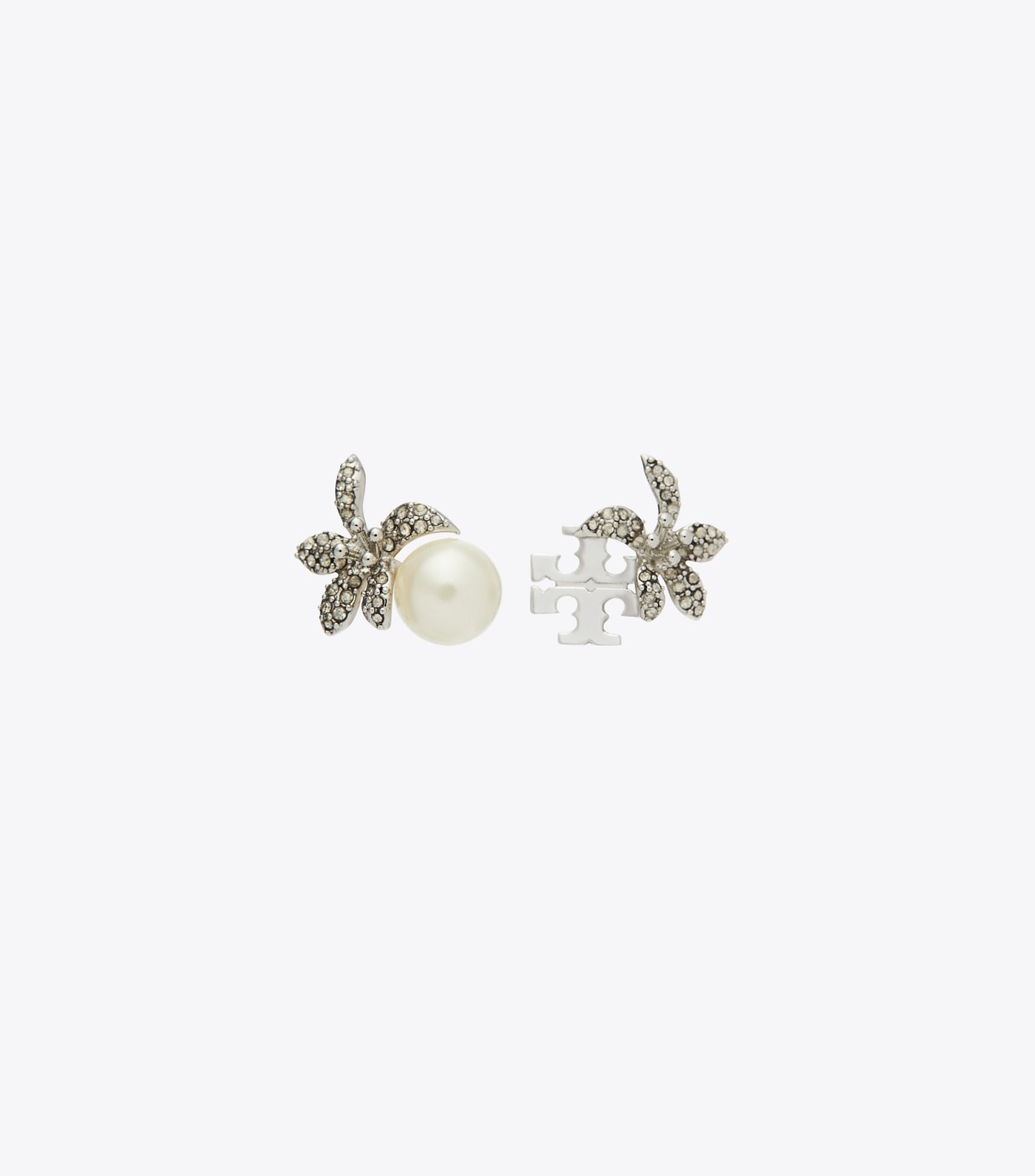 Moondance Pearl and Flower Stud Earrings