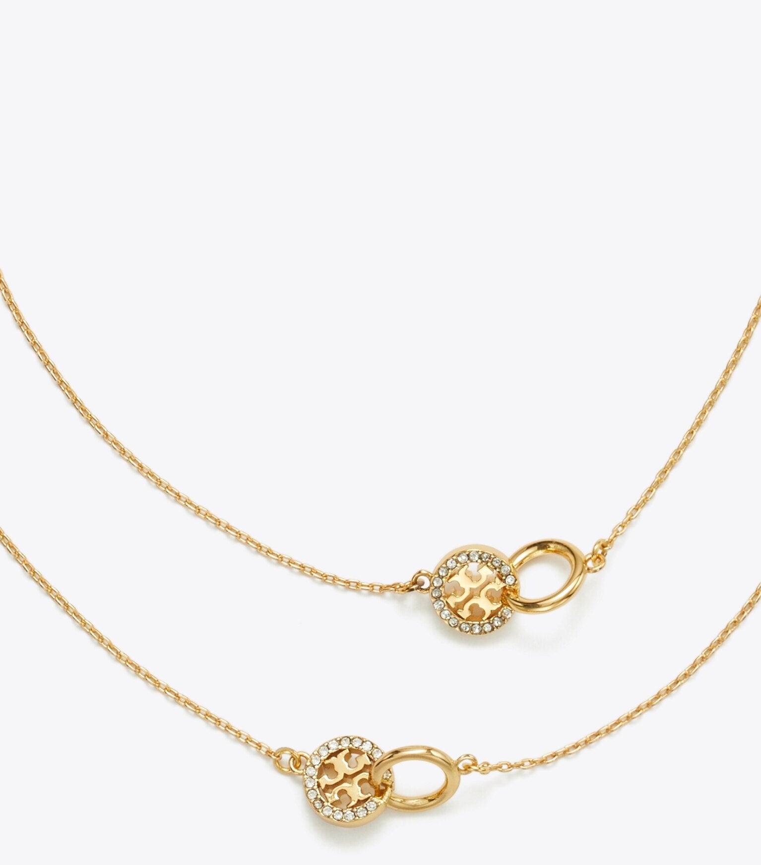 Long Icon Pavé Interlocking Necklace
