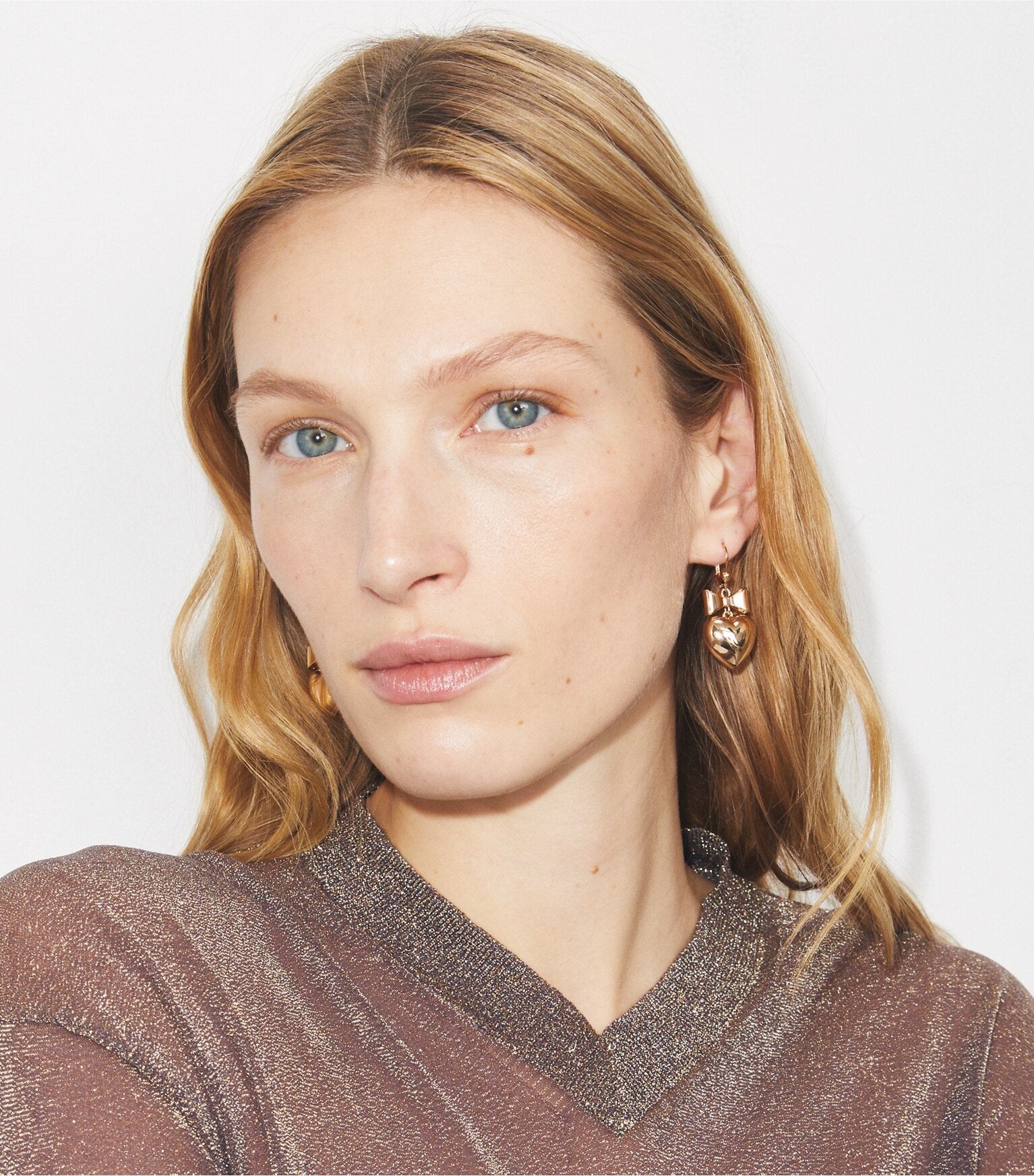 Curiosity Heart and Bow Earrings