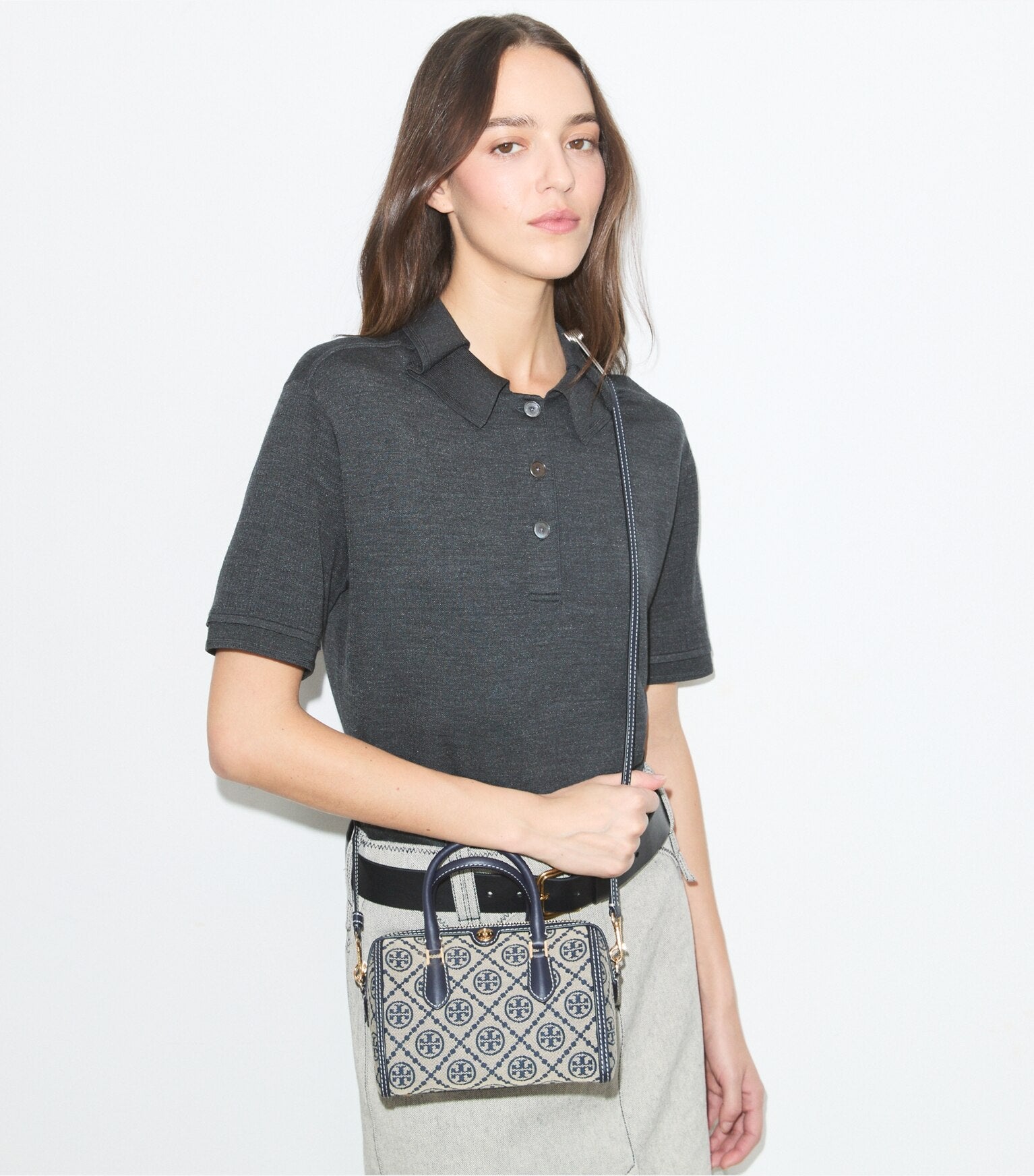 T Monogram Petite Barrel Bag