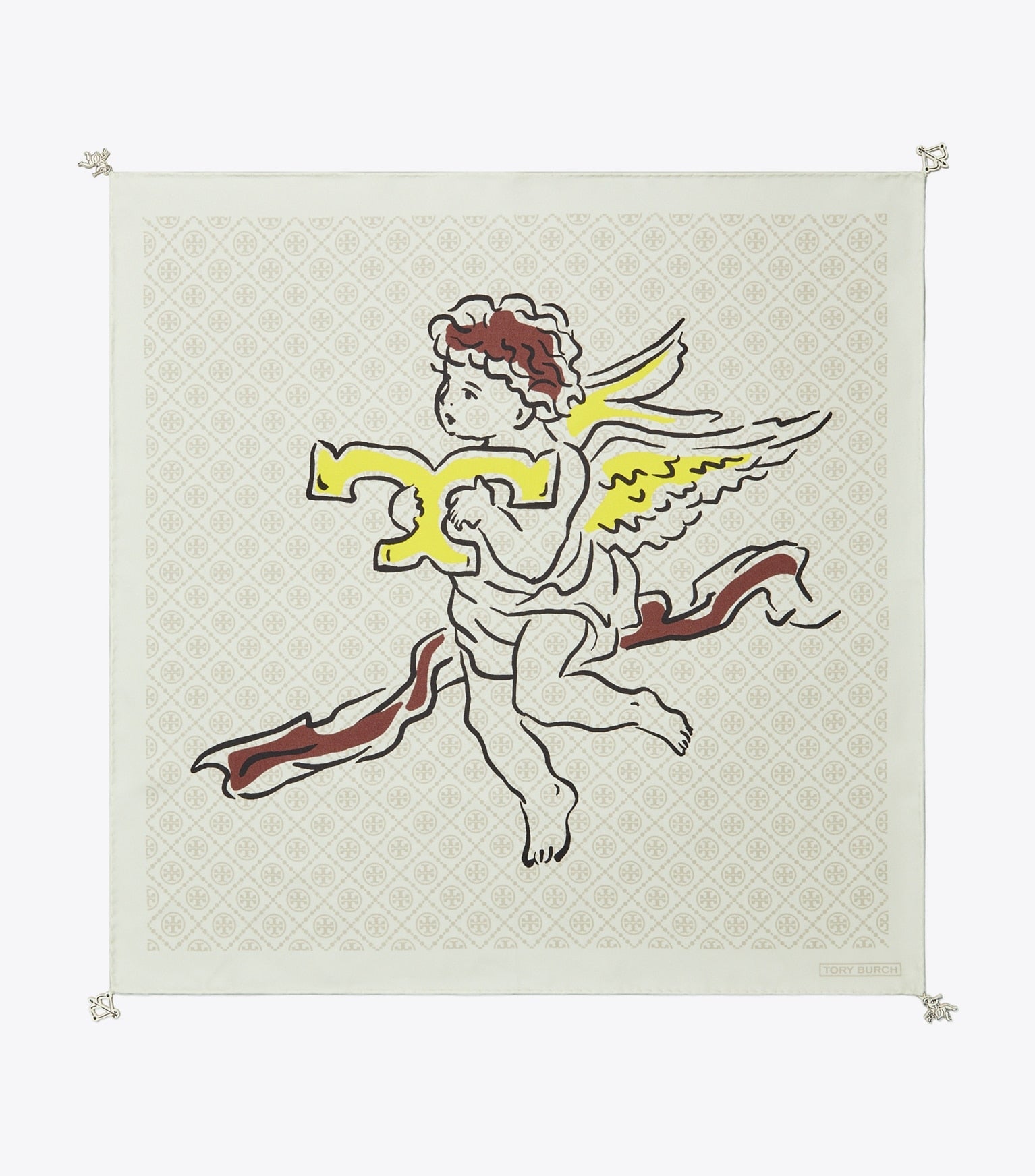 T Monogram Cherub Silk Neckerchief