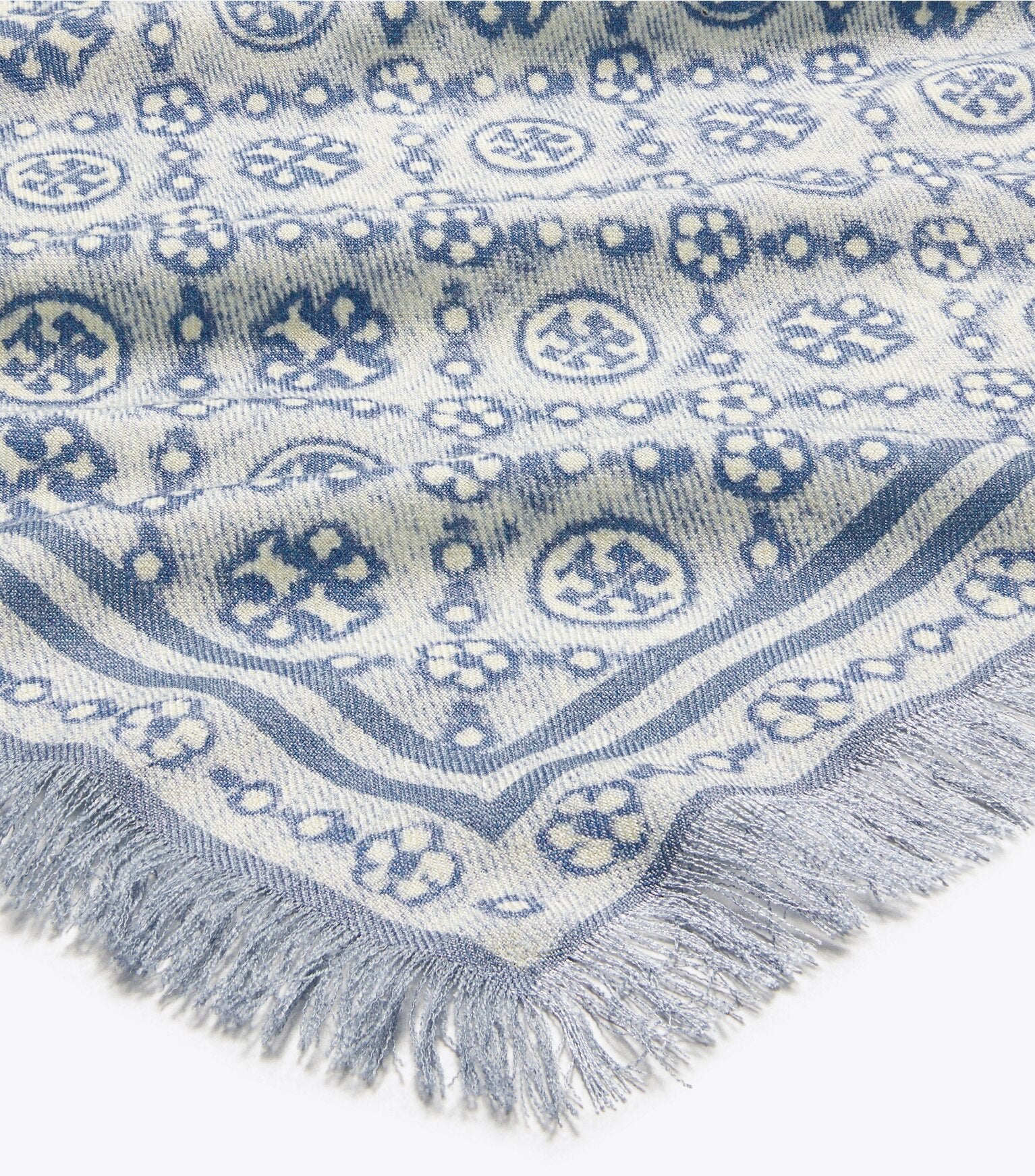 T Monogram Floral Oblong Scarf