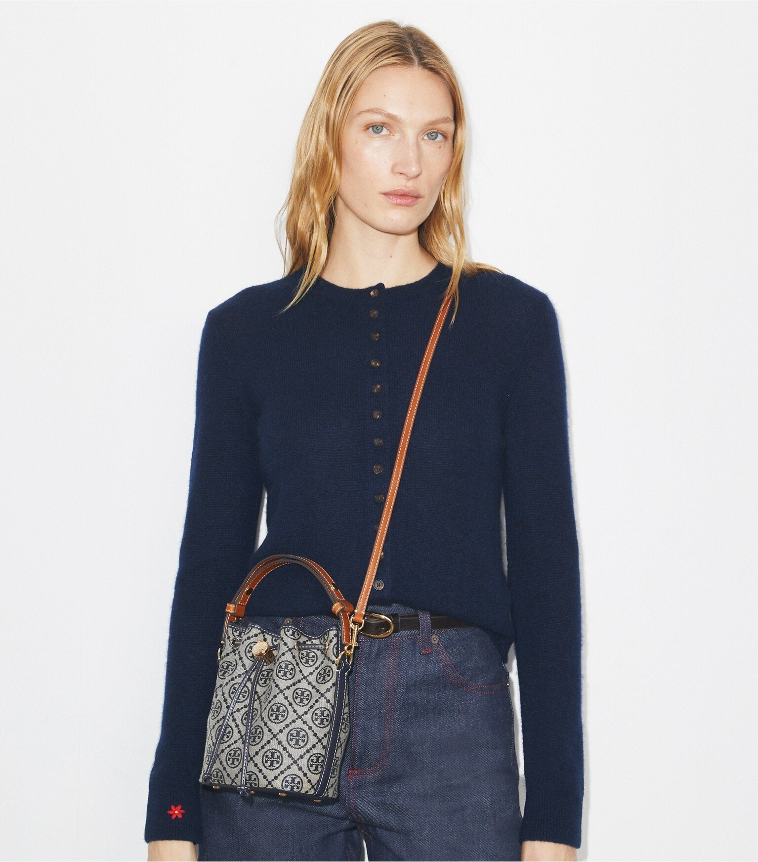 T Monogram Mini Bucket Bag