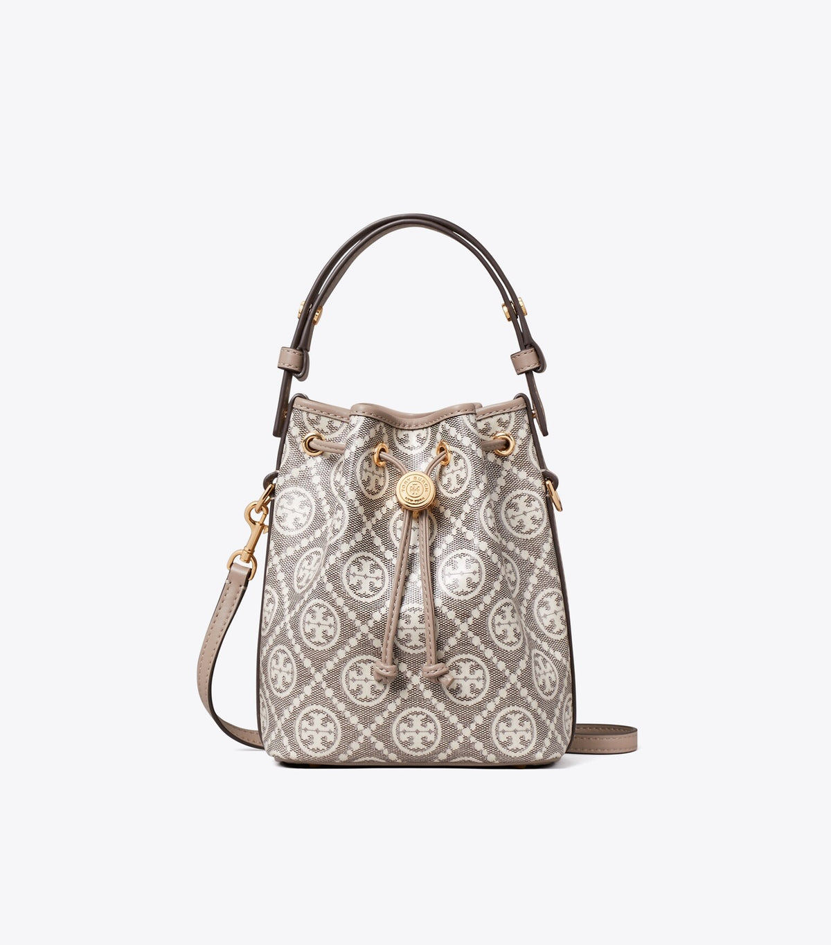 T Monogram Coated Jacquard Mini Bucket Bag