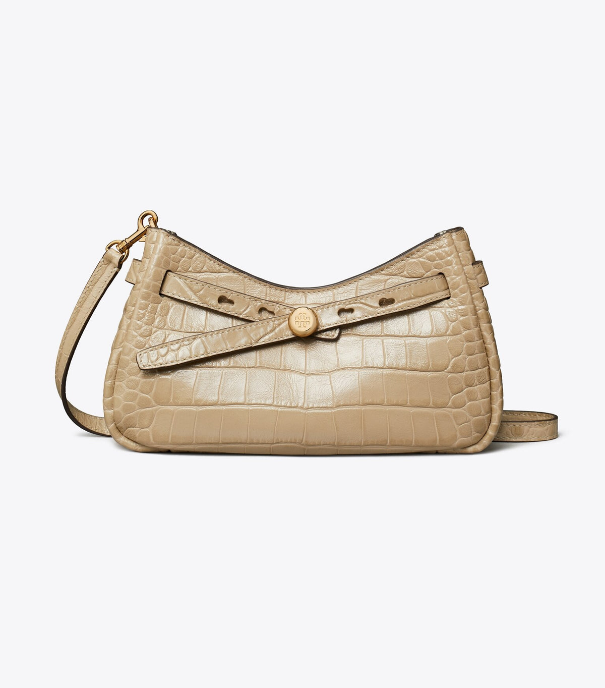 Romy Croc-Embossed Zip Top Crossbody Bag