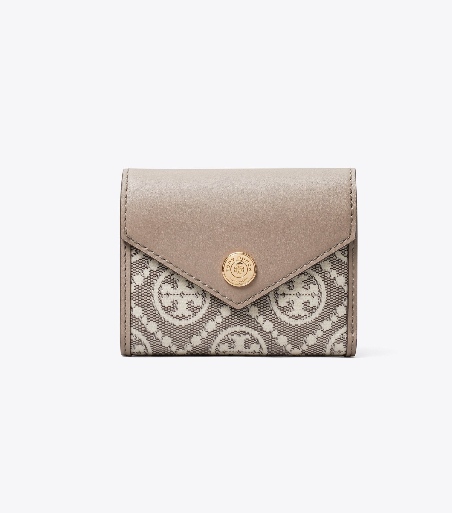 T Monogram Coated Jacquard Envelope Small Wallet