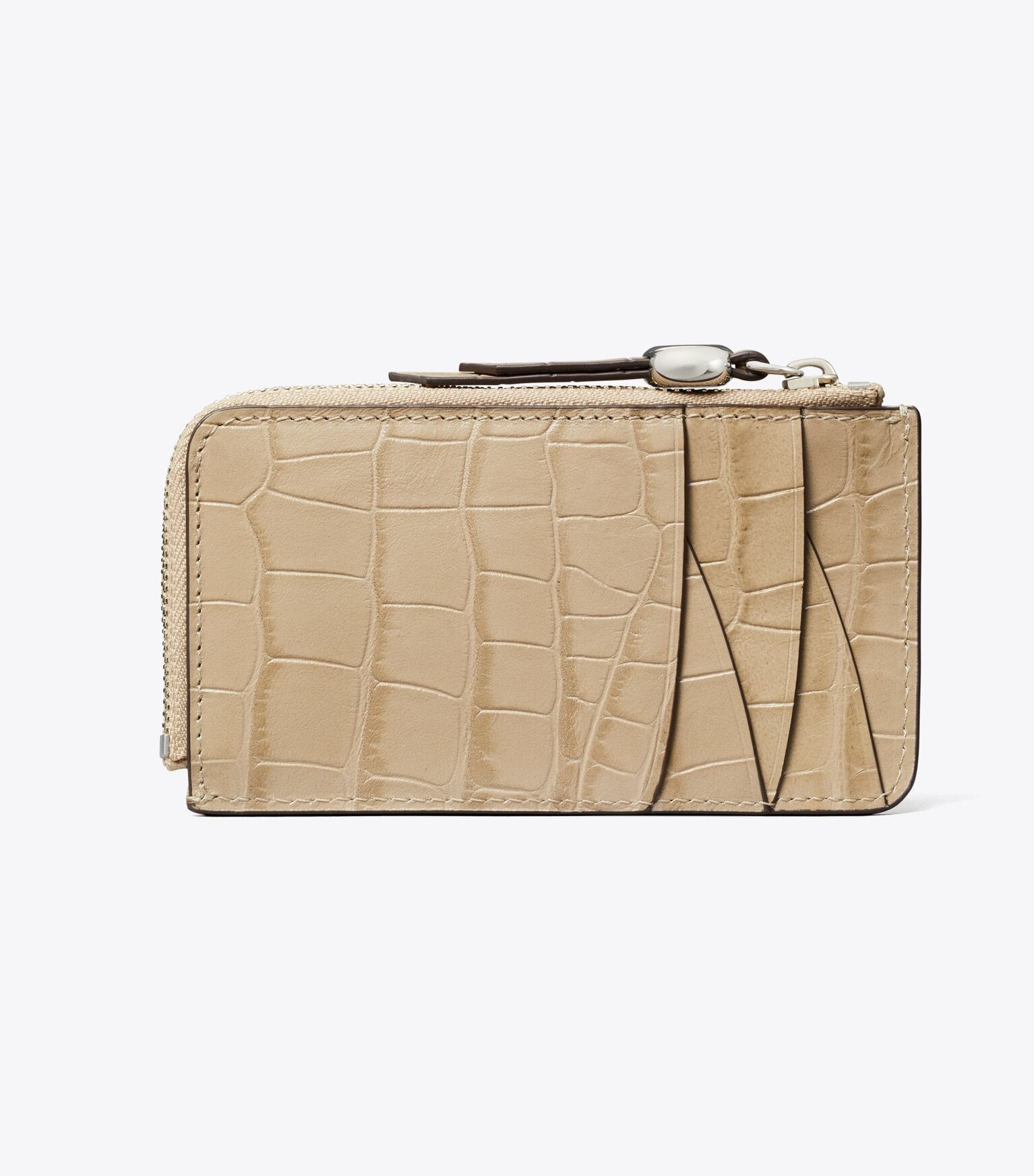Romy Croc-Embossed Zip Card Case