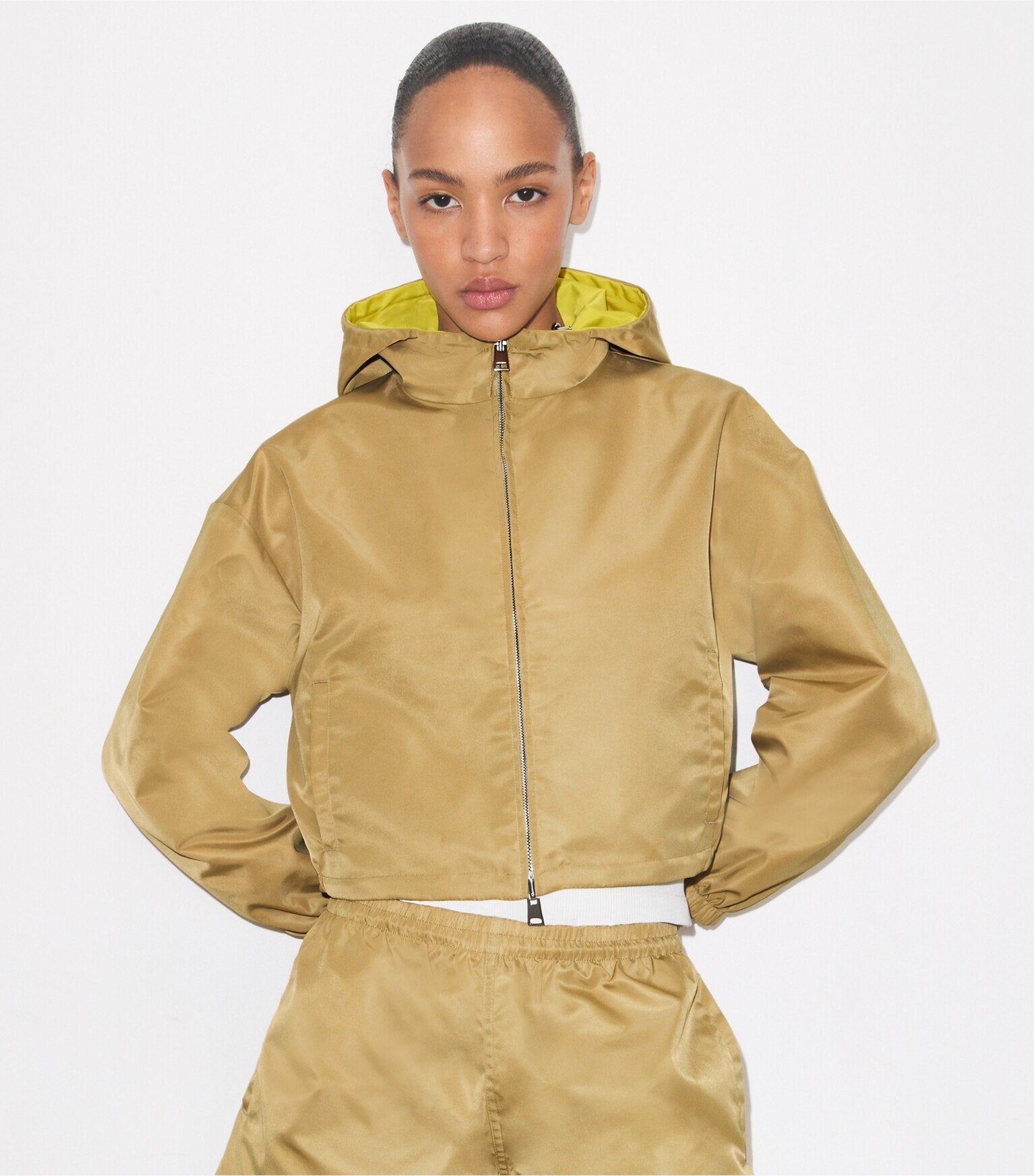 Reversible Cropped Nylon Jacket