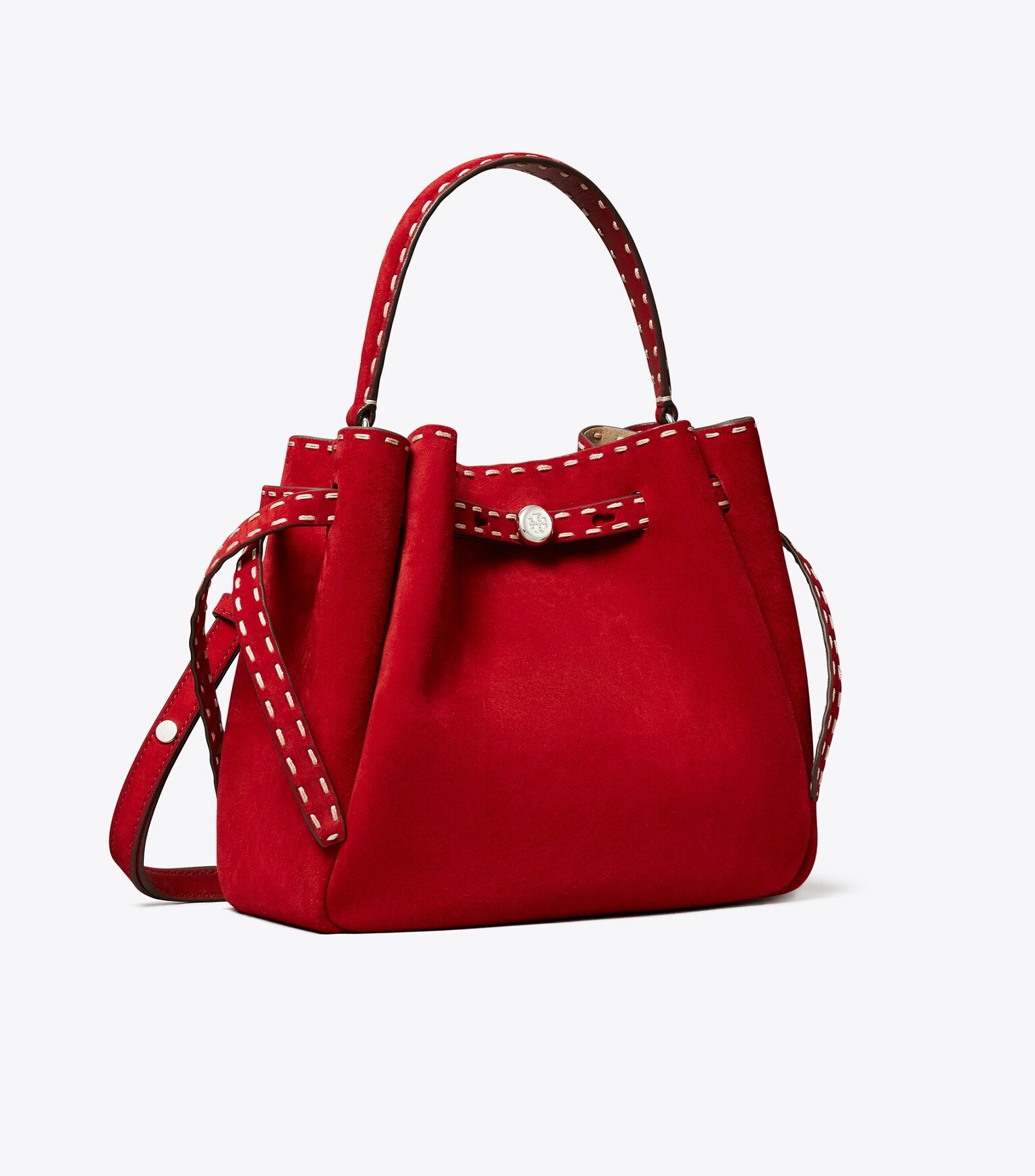 Romy Suede Pick Stitch Bucket Bag