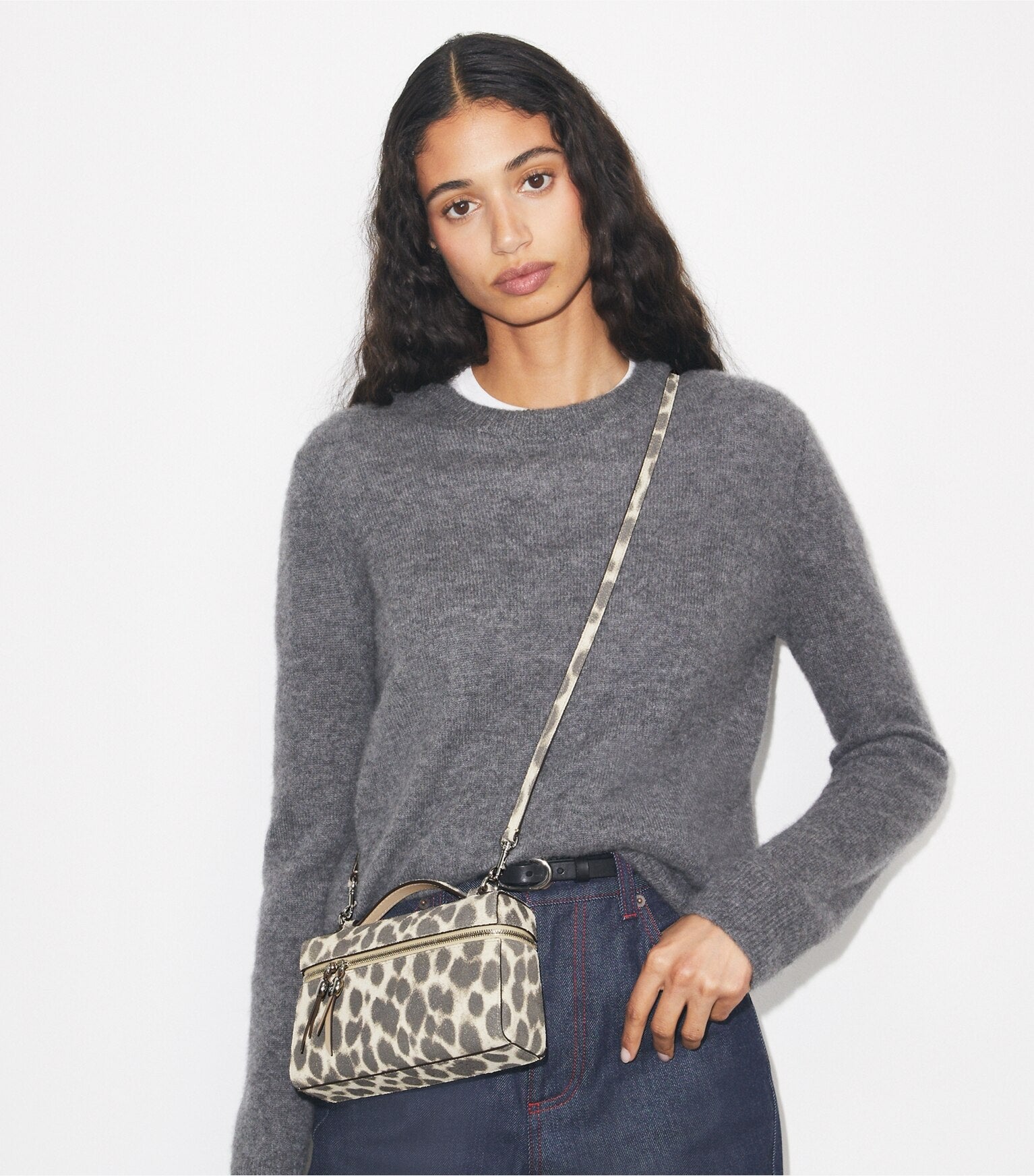 Slim Romy Suede Top Handle