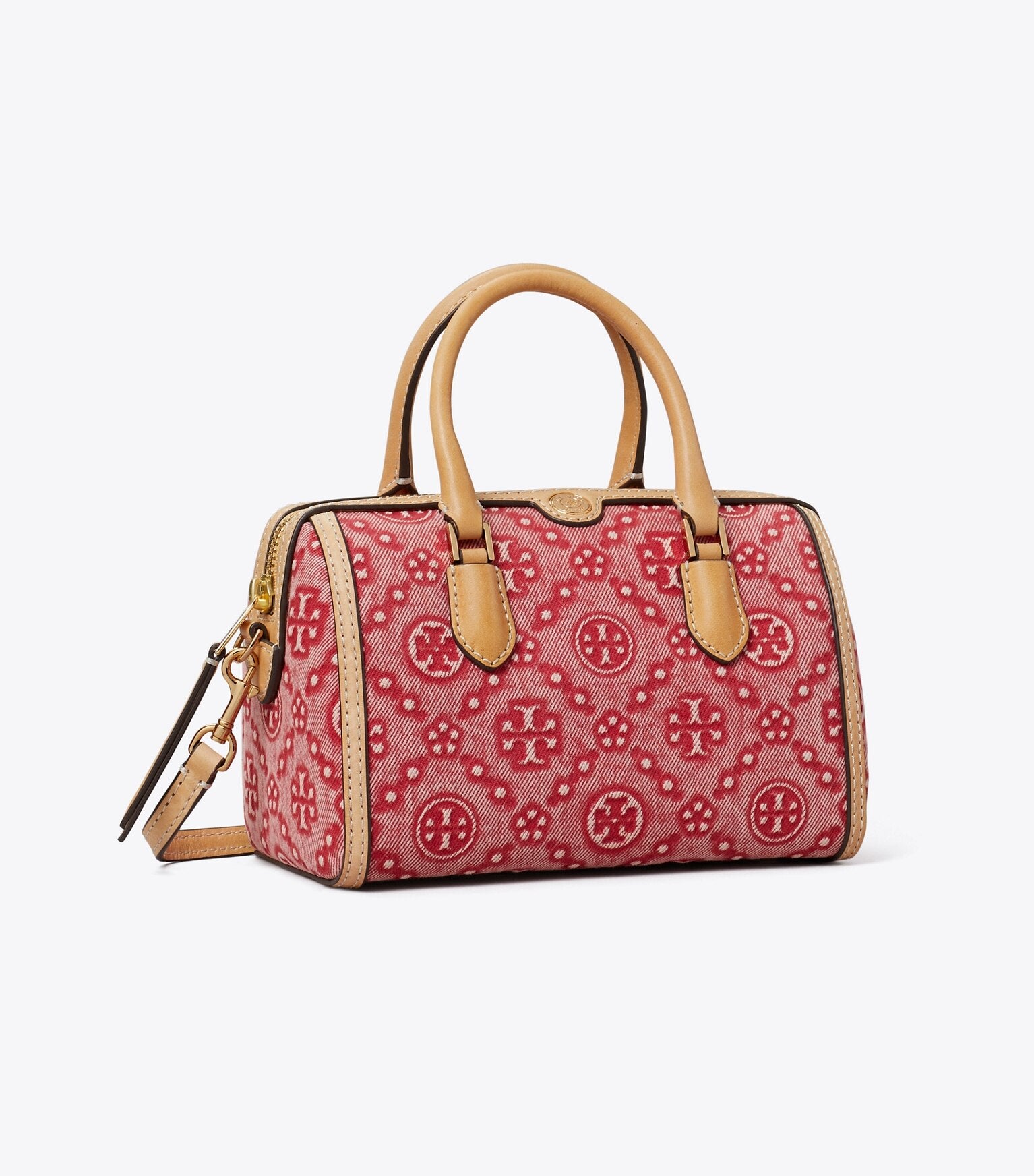 T Monogram Denim Petite Barrel Bag