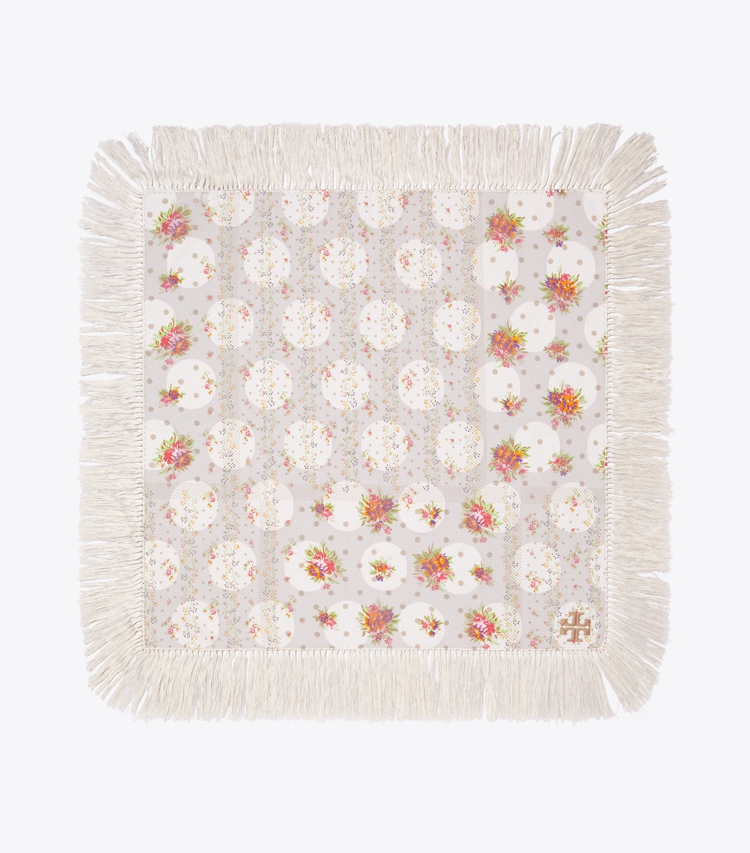 Polka Dot Floral Patchwork Fringe Neckerchief