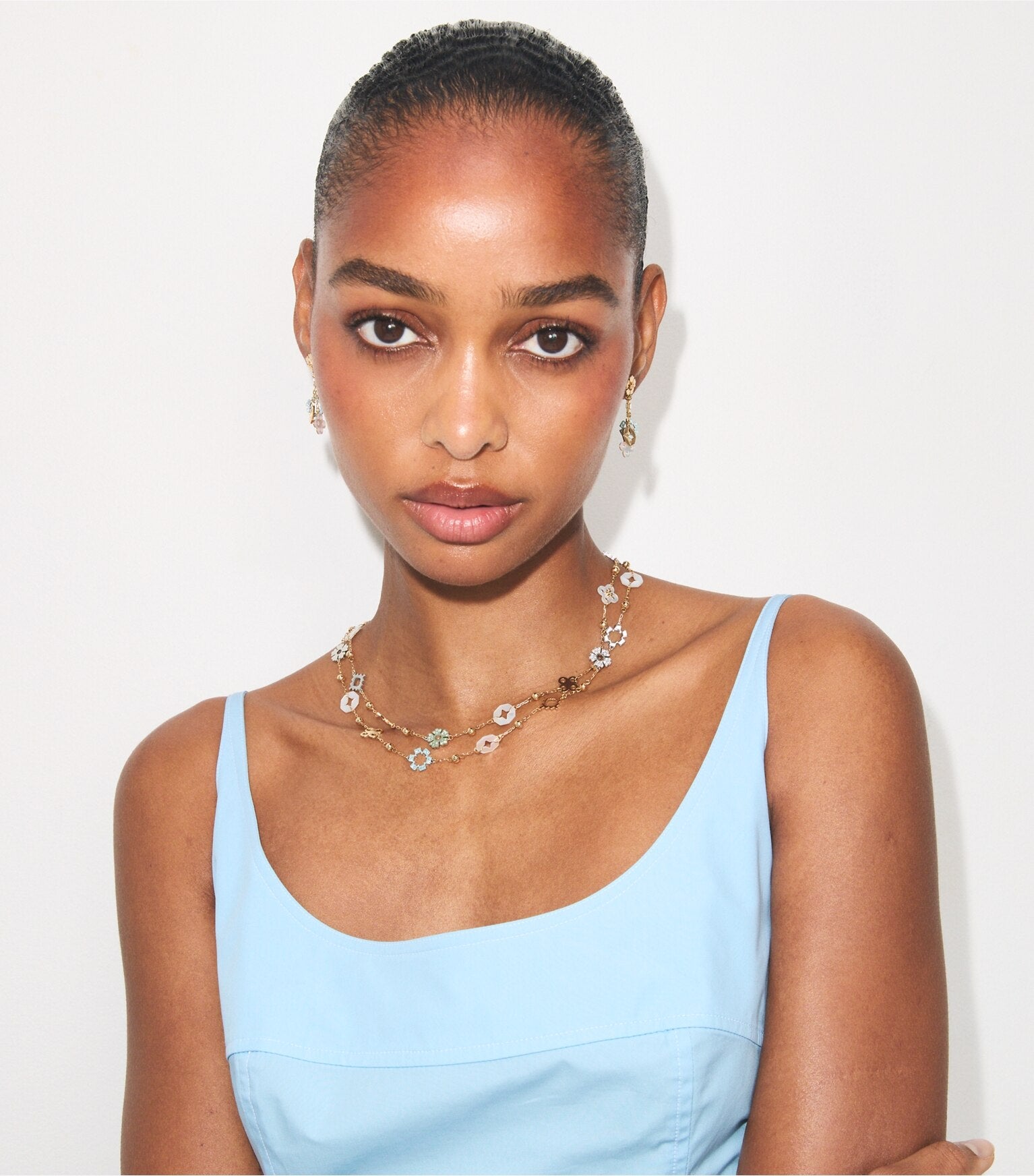 Forget Me Not Chain Earring