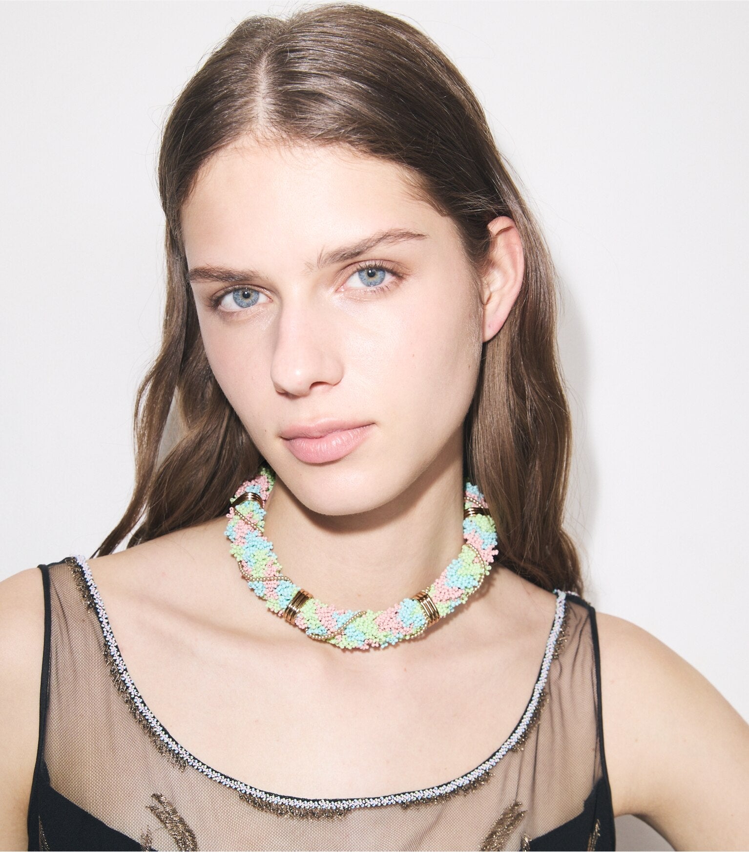 Runway Beaded Short Necklace