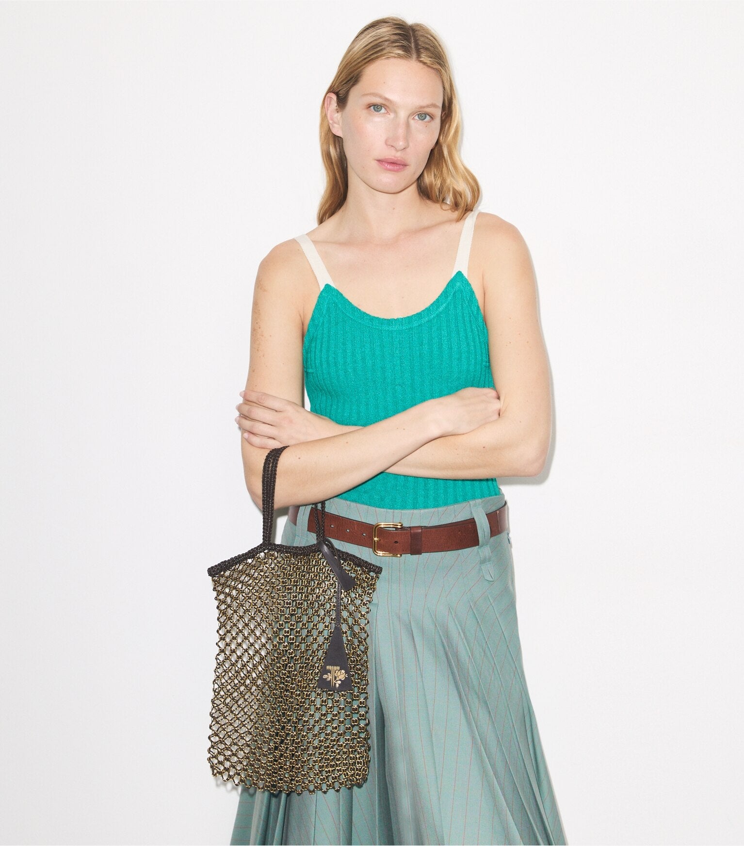 Small Handwoven Chain Mesh Tote