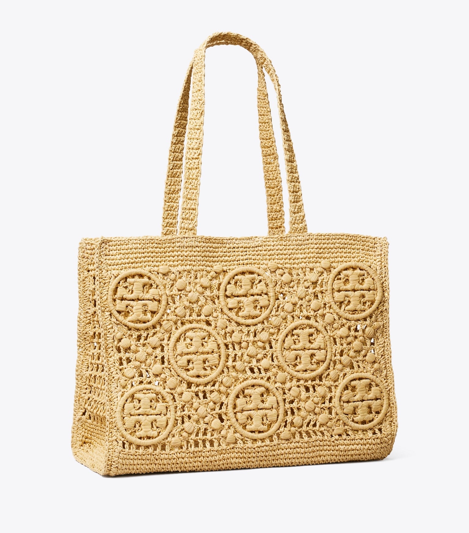 T Monogram Crochet Tote