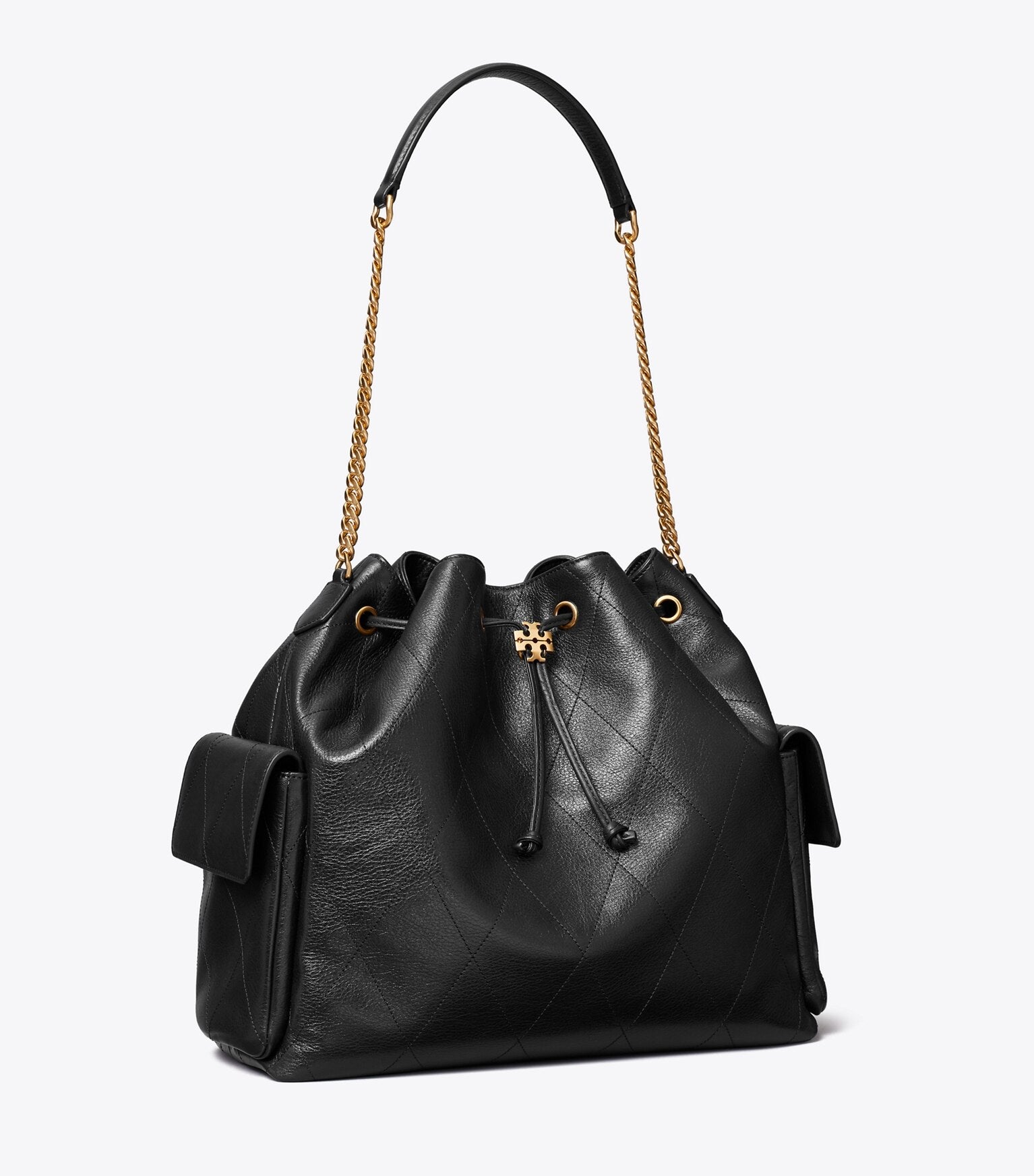 Large Charlie Quilted Drawstring Shoulder Bag