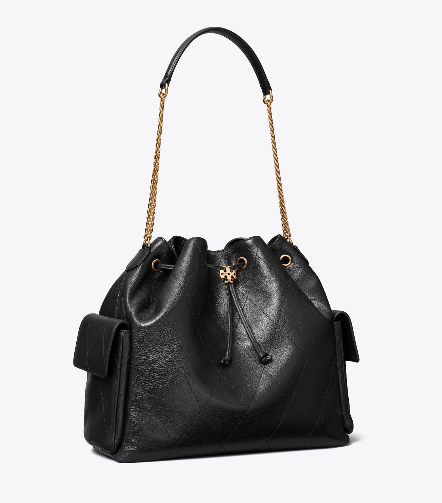 Large Charlie Quilted Drawstring Shoulder Bag