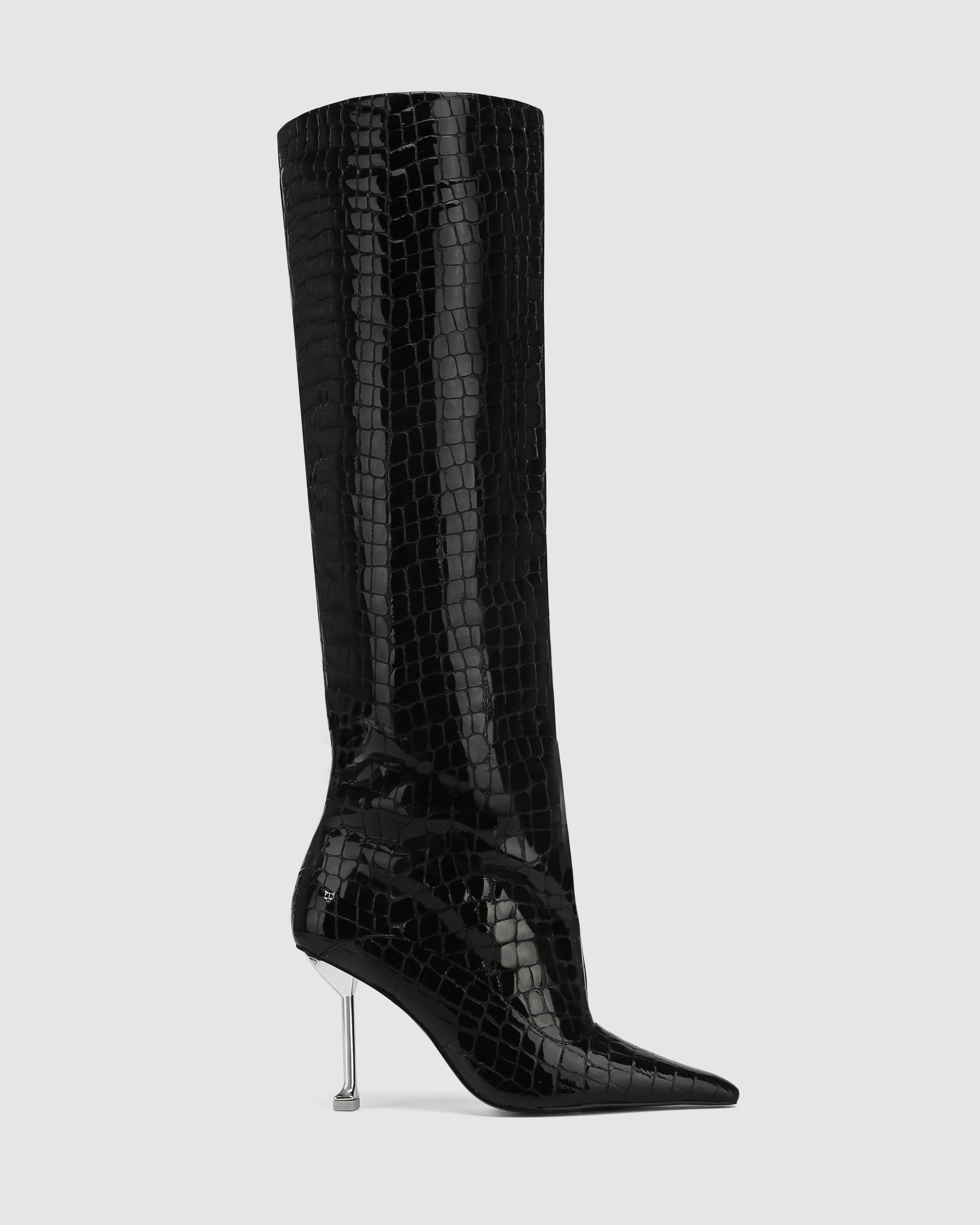 Texas Black Croc Patent Leather
