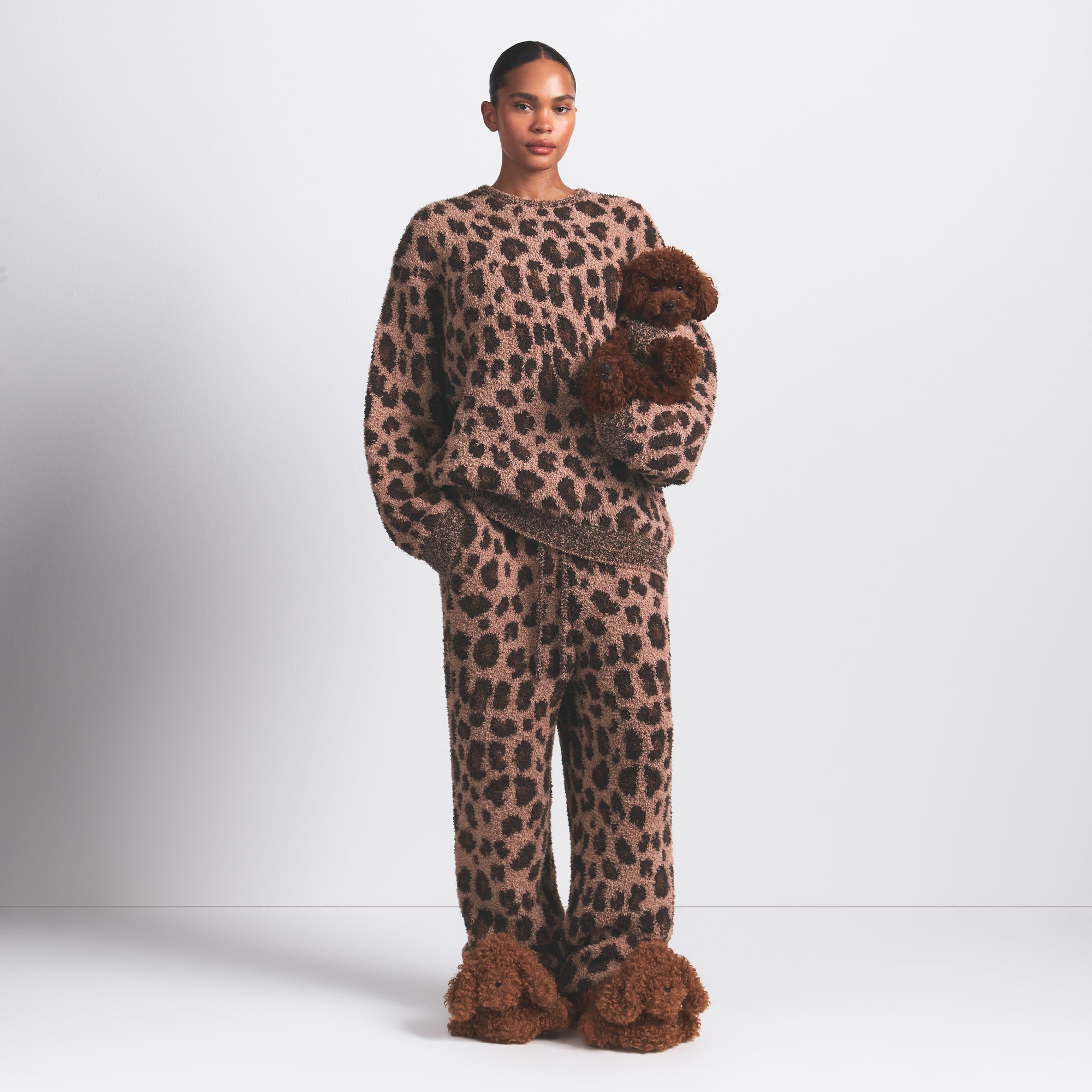 COZY OVERSIZED CREWNECK PULLOVER | SIENNA LEOPARD PRINT