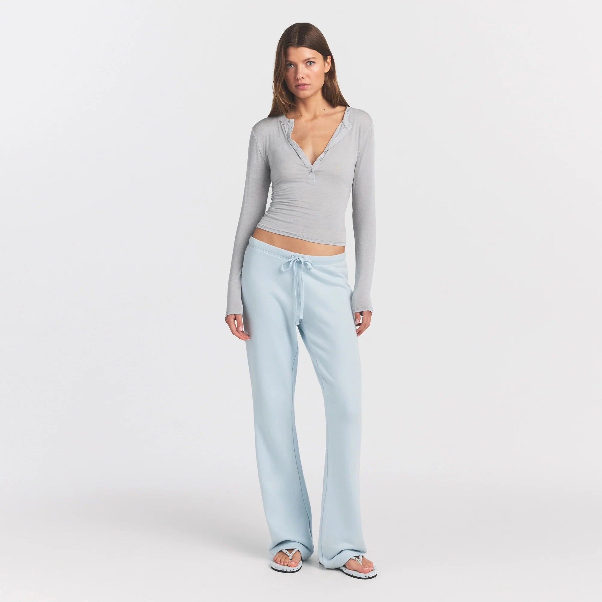Sheer Modal Crewneck Henley