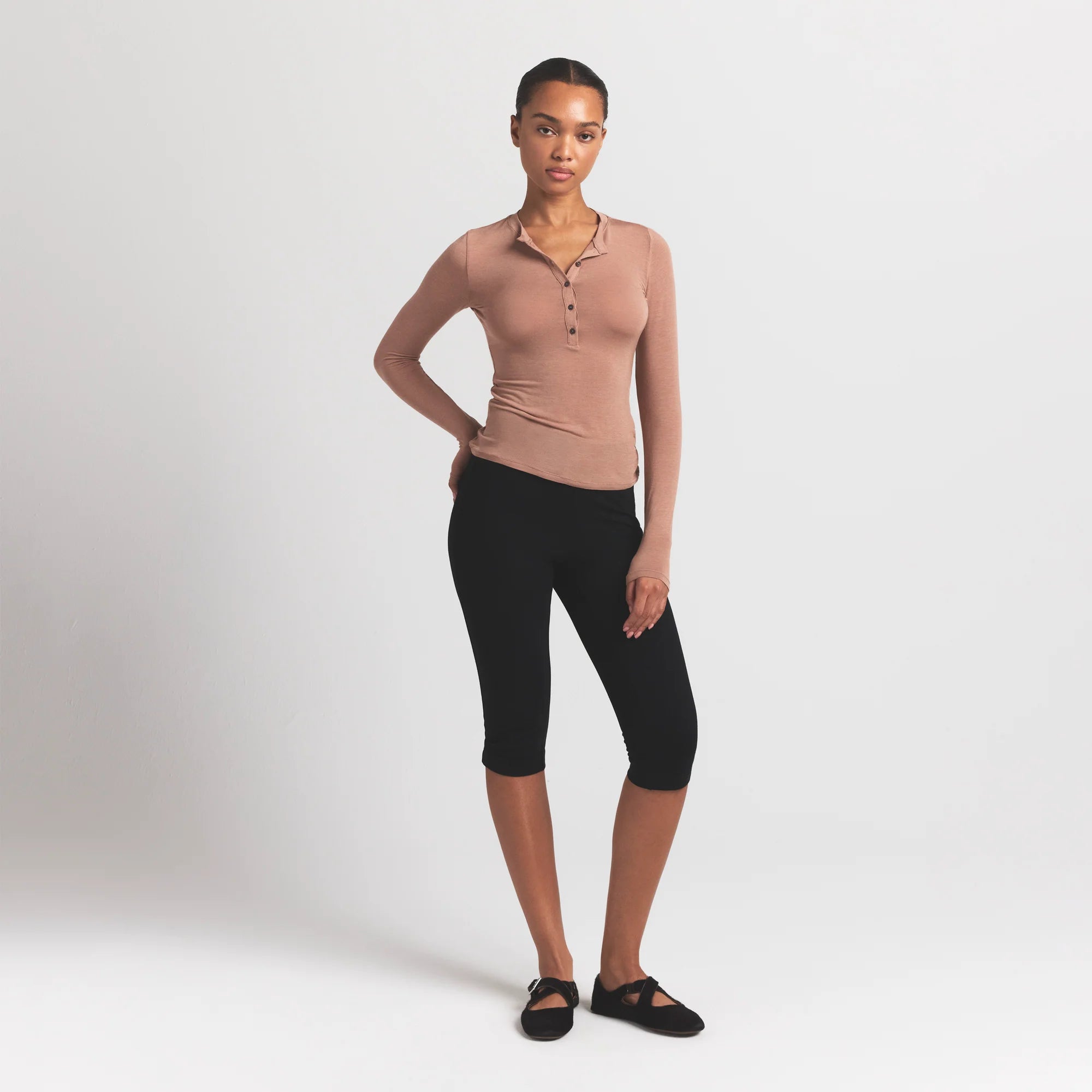 Sheer Modal Crewneck Henley
