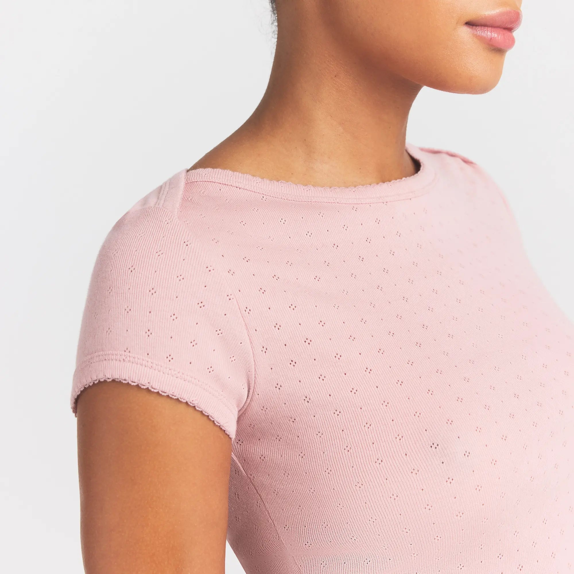 Heavy Pointelle Boatneck Tee