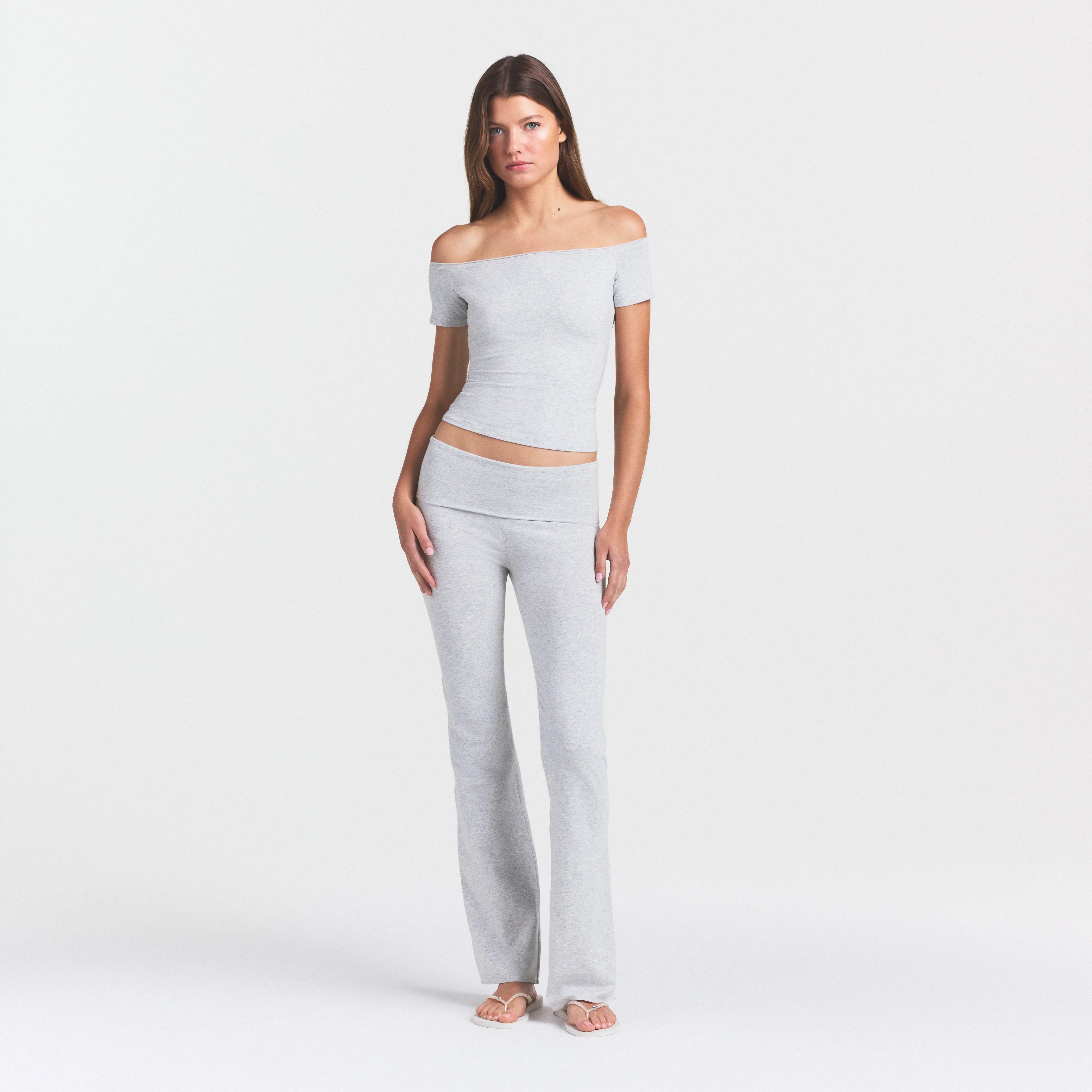 Cotton Jersey Off the Shoulder Top