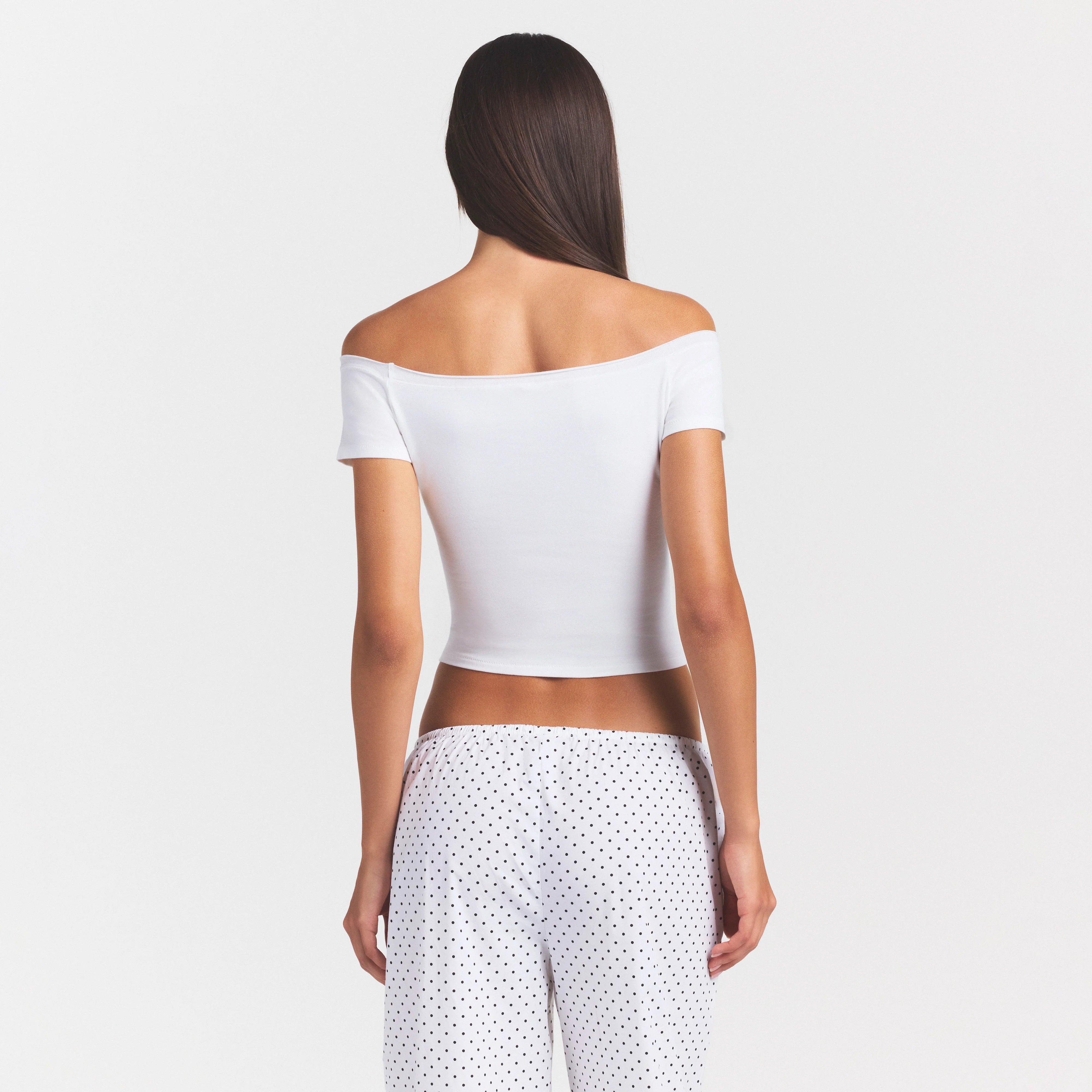 Cotton Jersey Off the Shoulder Top