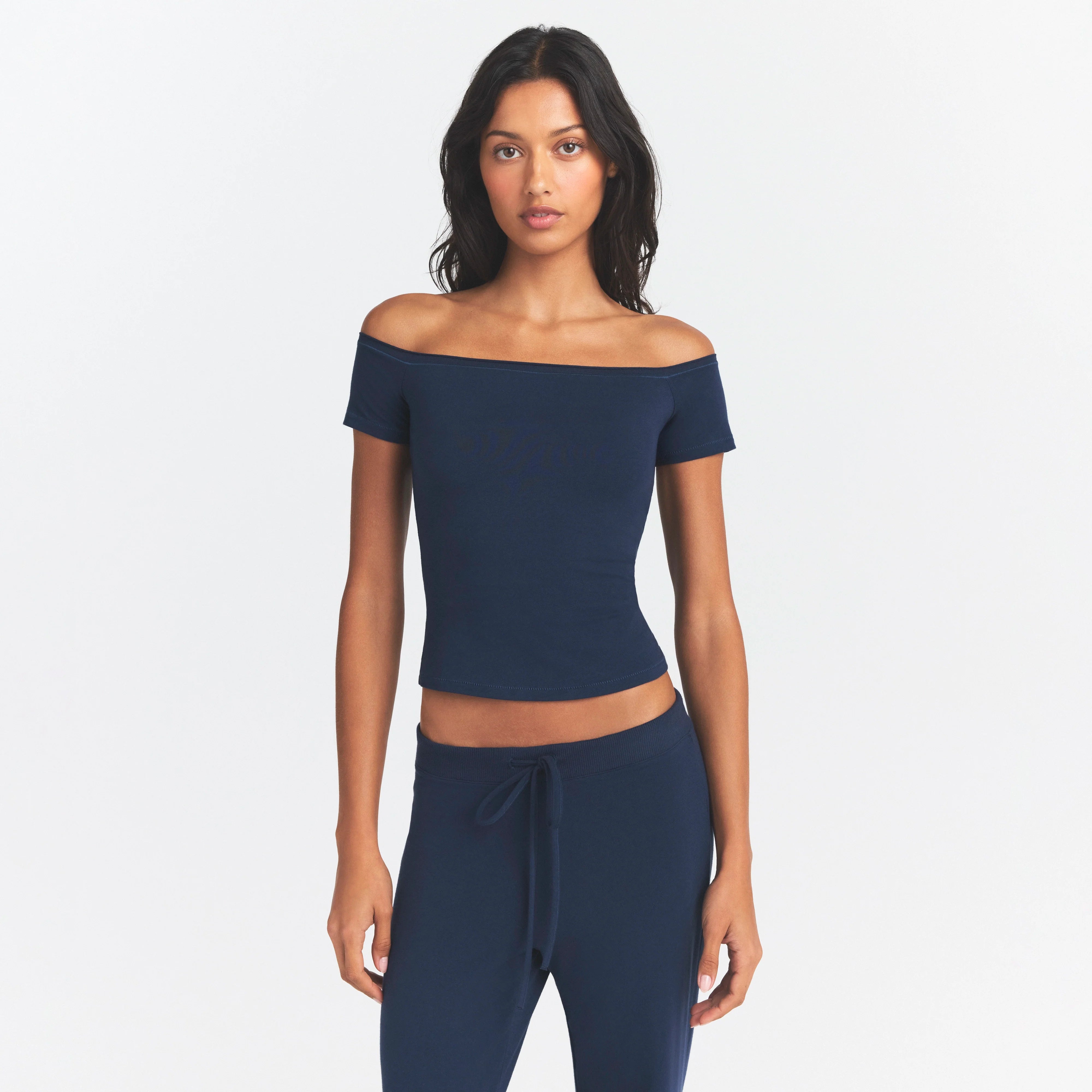 Cotton Jersey Off the Shoulder Top