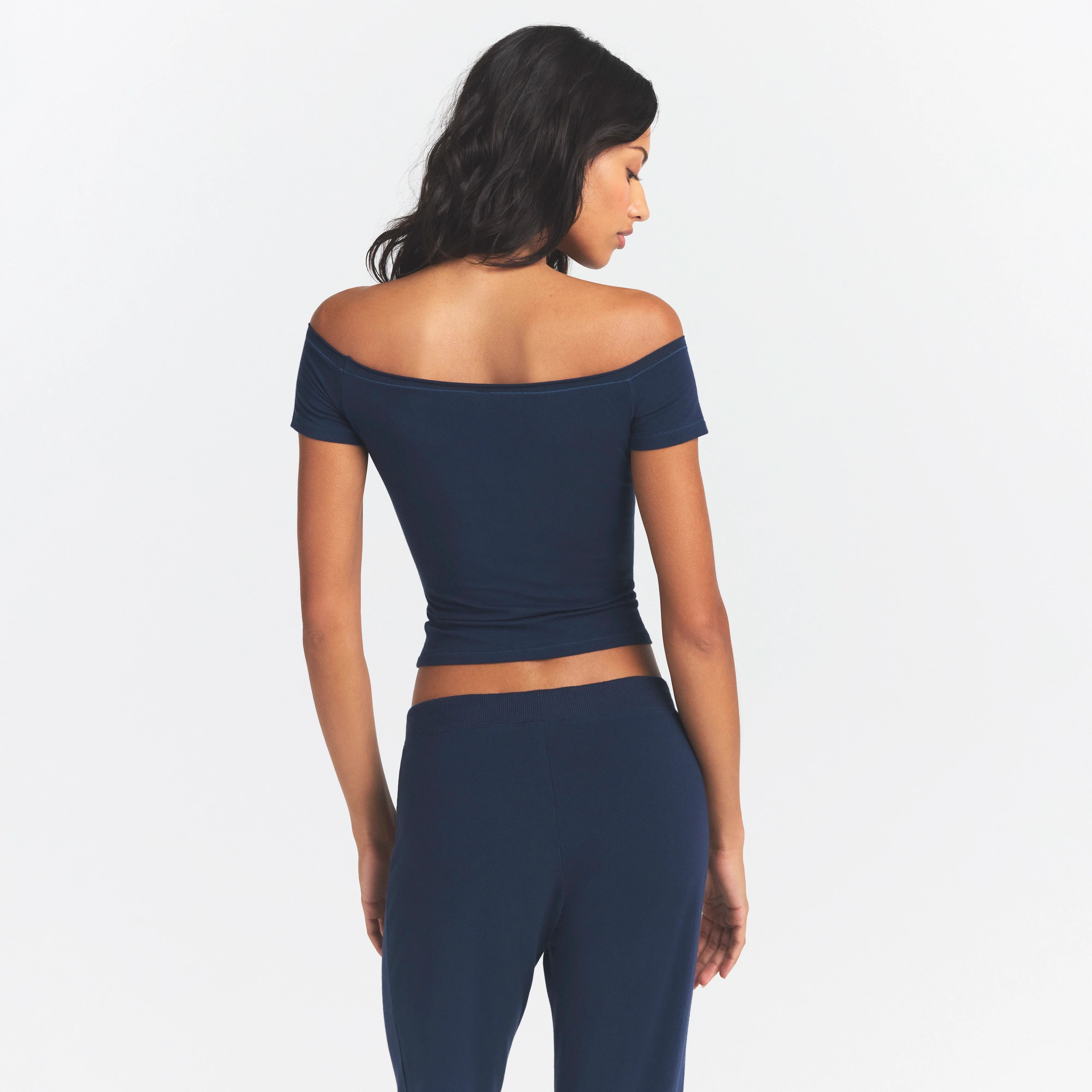 Cotton Jersey Off the Shoulder Top