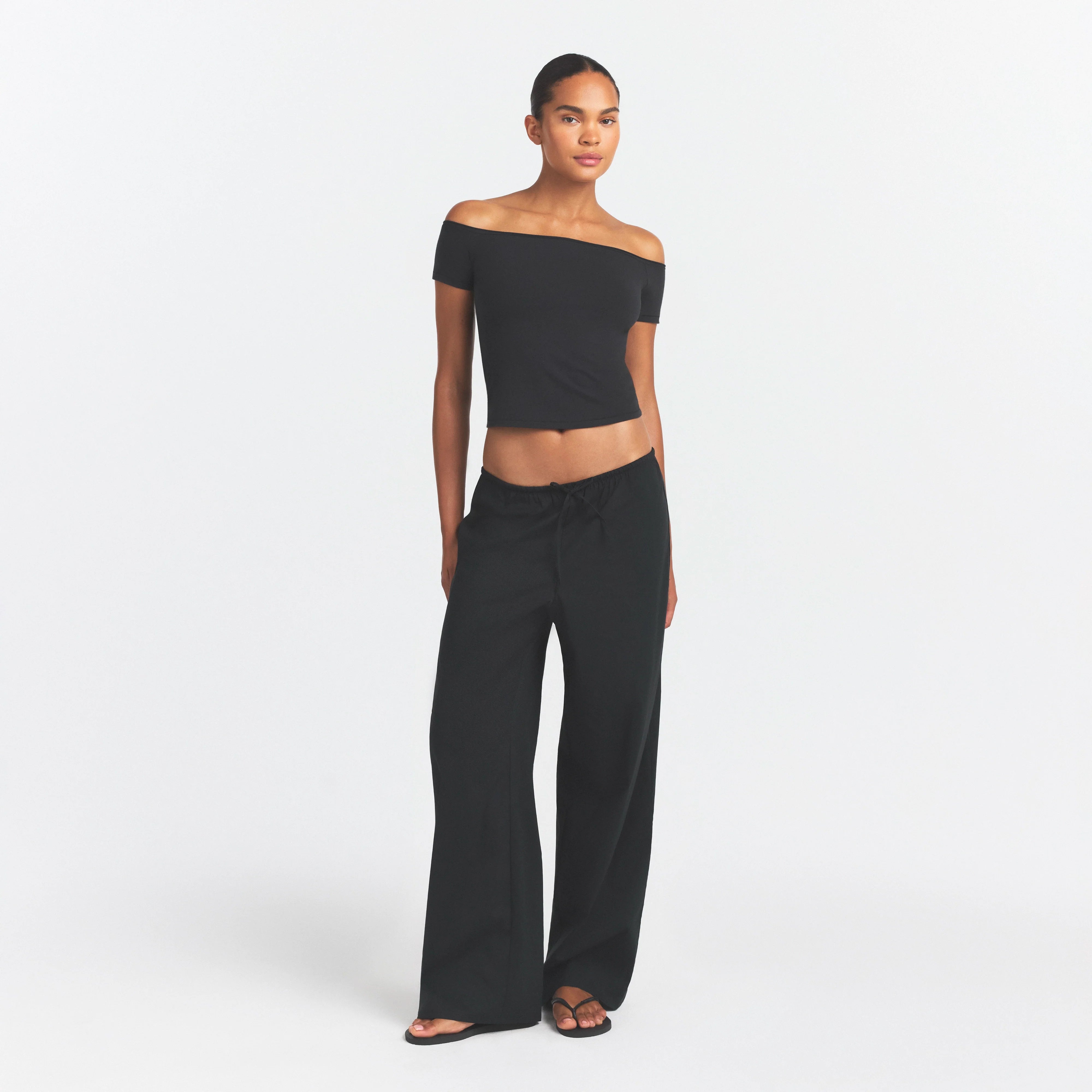 Cotton Jersey Off the Shoulder Top