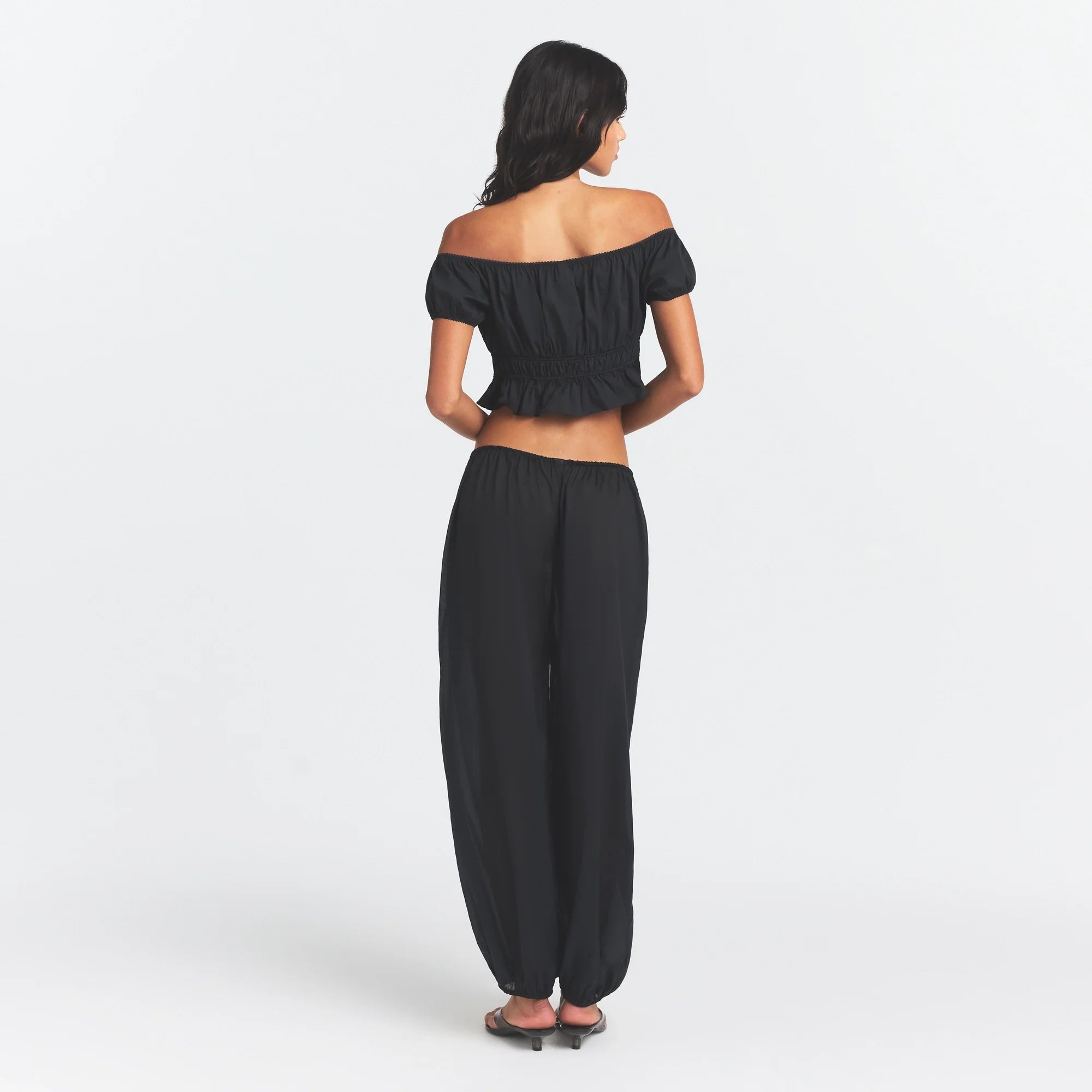 Poplin Apparel Off the Shoulder Top