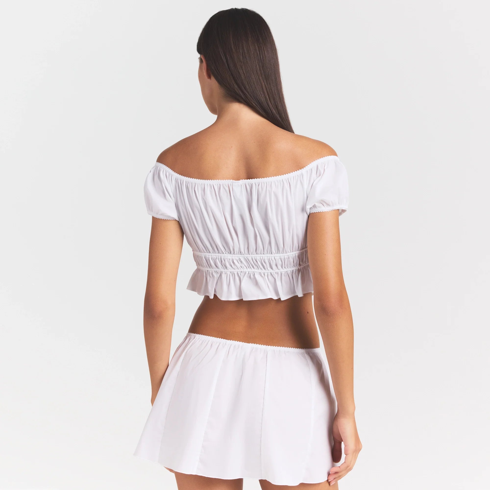 Poplin Apparel Off the Shoulder Top