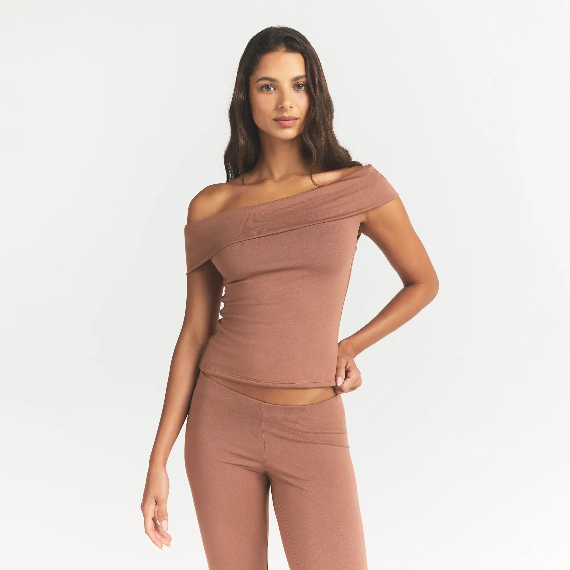 Smooth Layers Asymmetrical Off the Shoulder Top