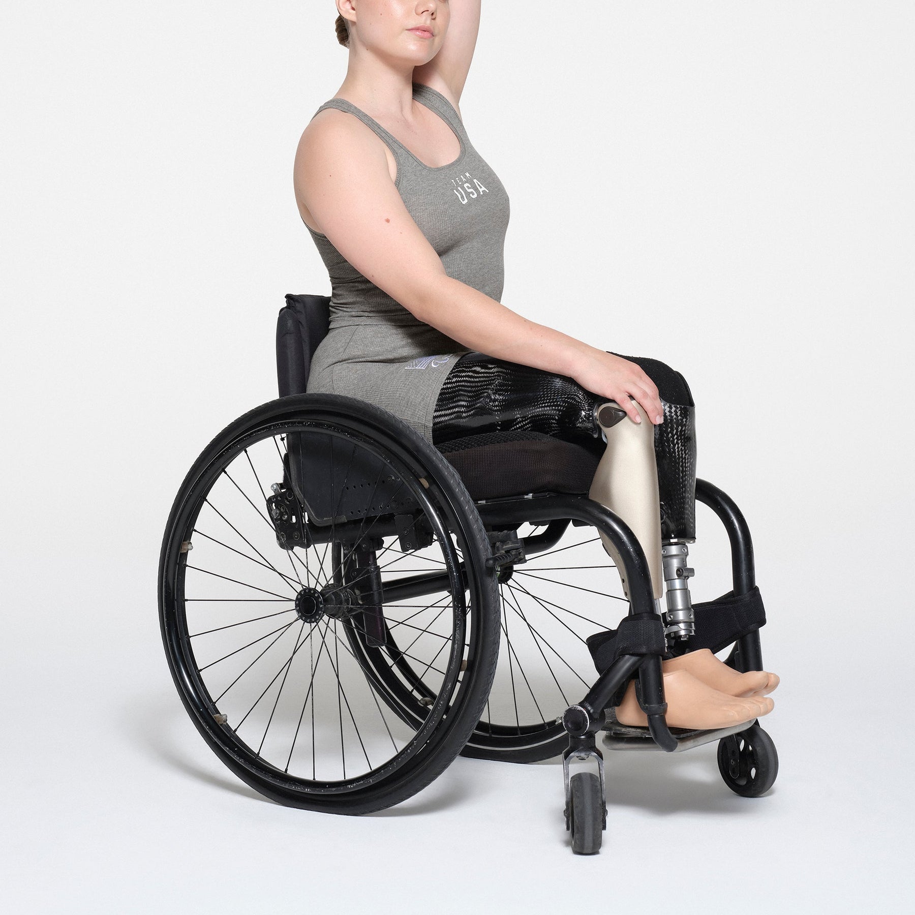 SKIMS FOR TEAM USA COTTON RIB PARALYMPIC TANK | HEATHER GREY