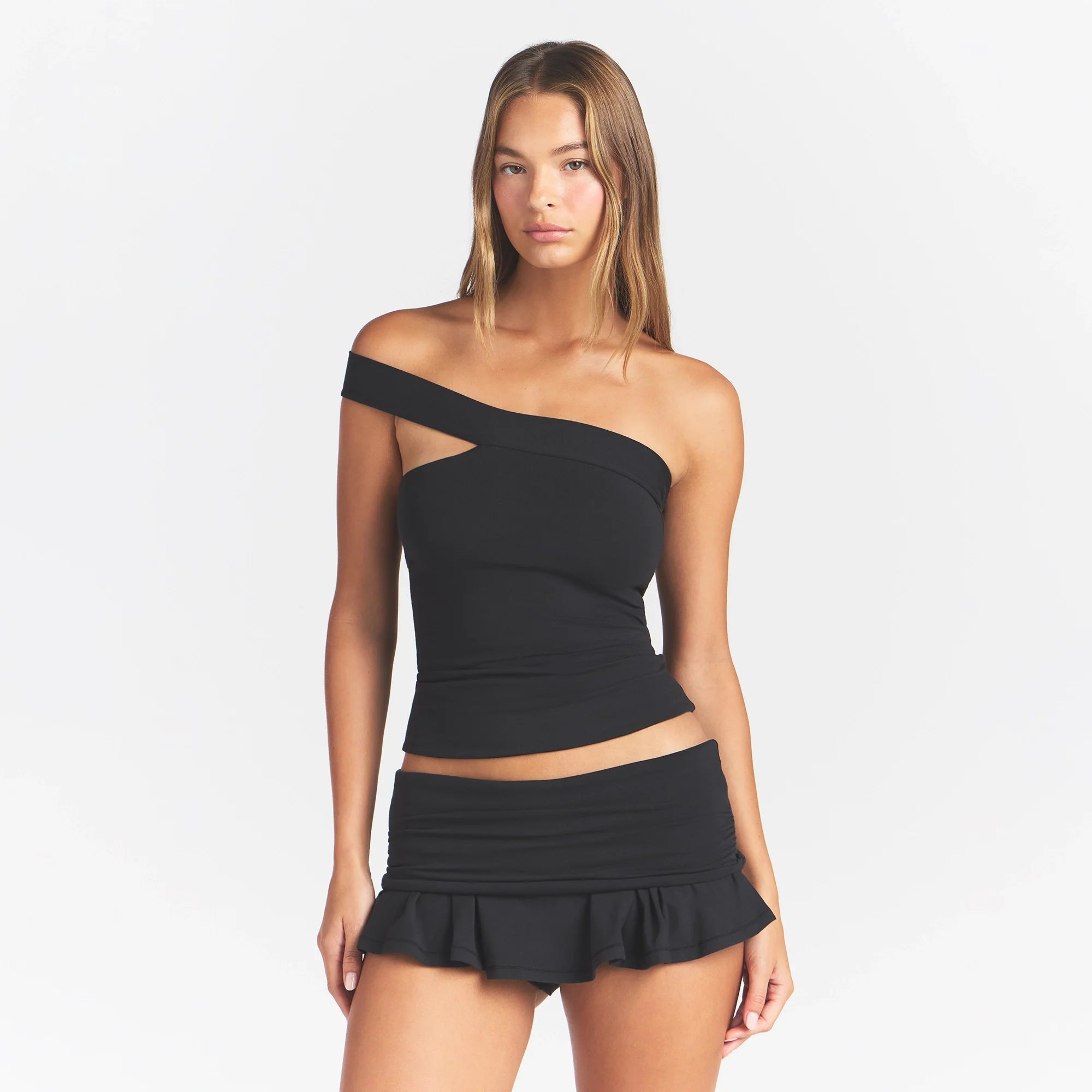 Cotton Jersey Asymmetrical Top