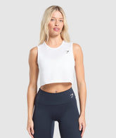 Gymshark Training Crop Tank - White