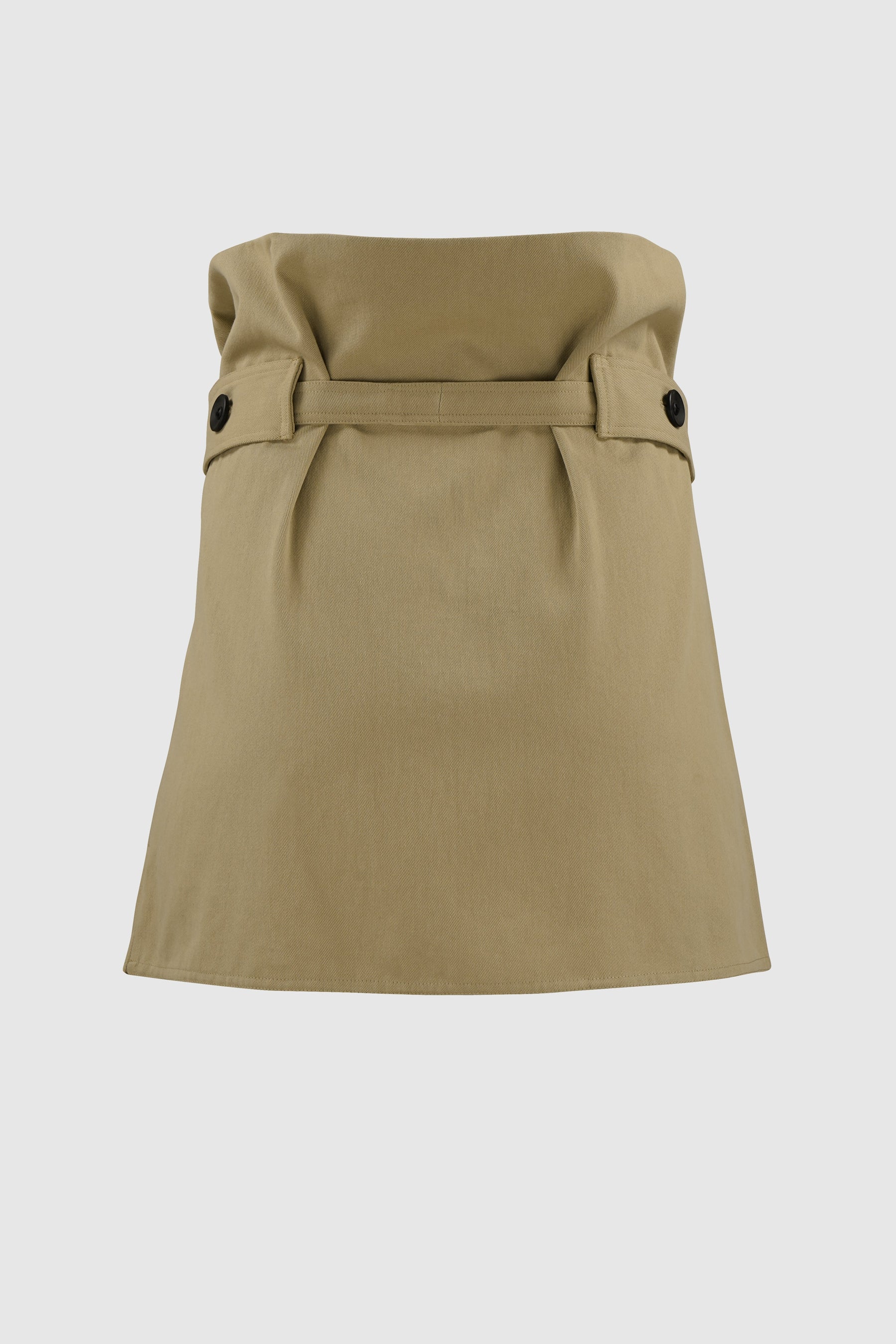 TWILL MINI SKIRT W/ OVERSIZED STOPPER