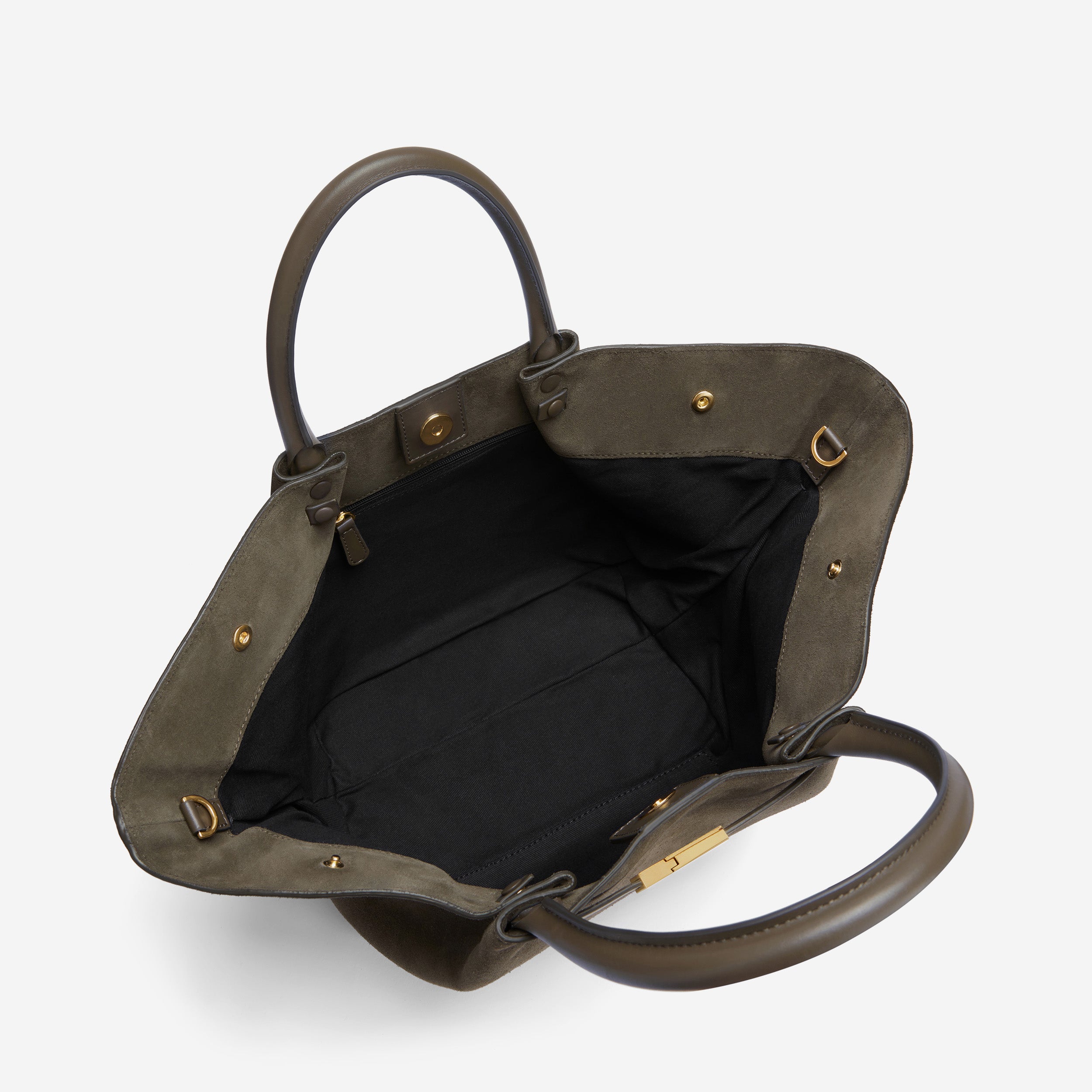 DeMellier The Midi New York deep olive suede & deep olive smooth