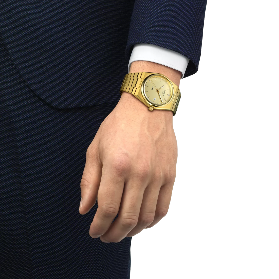 Tissot PRX Champagne Dial 40mm Yellow Gold PVD Stainless Steel Quartz Watch