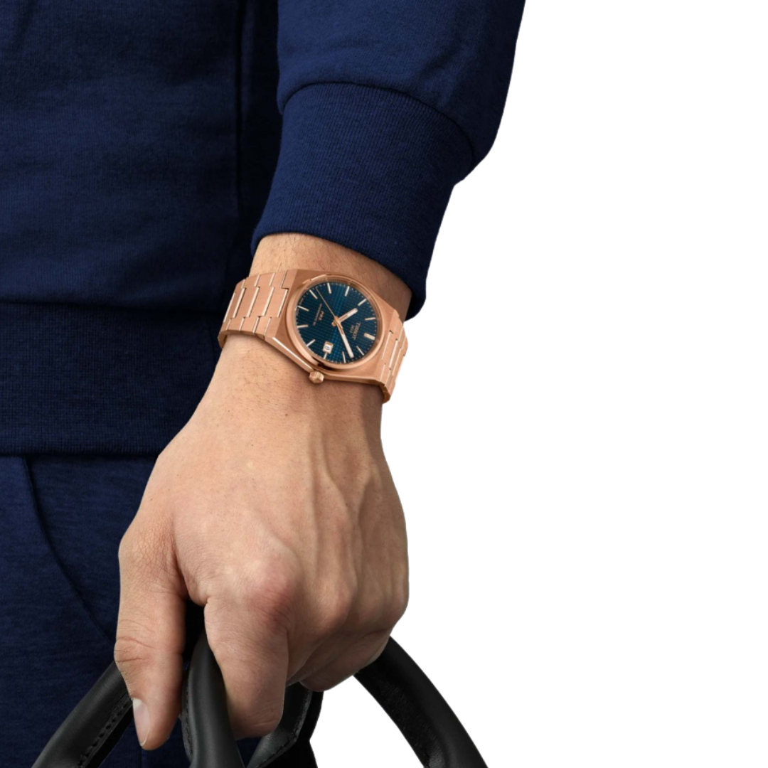 Tissot PRX Powermatic 80 40mm Blue Dial Rose Gold 5N Stainless Steel Automatic Watch