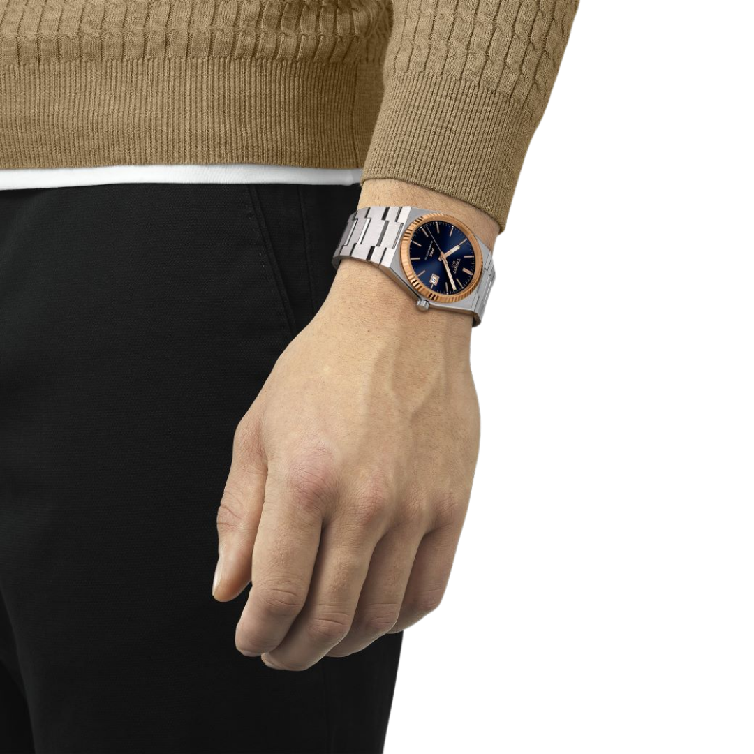 Tissot PRX Powermatic 80 40mm Graded Blue-Black Dial Grey Stainless Steel Steel & 18K Gold Bezel Automatic Watch
