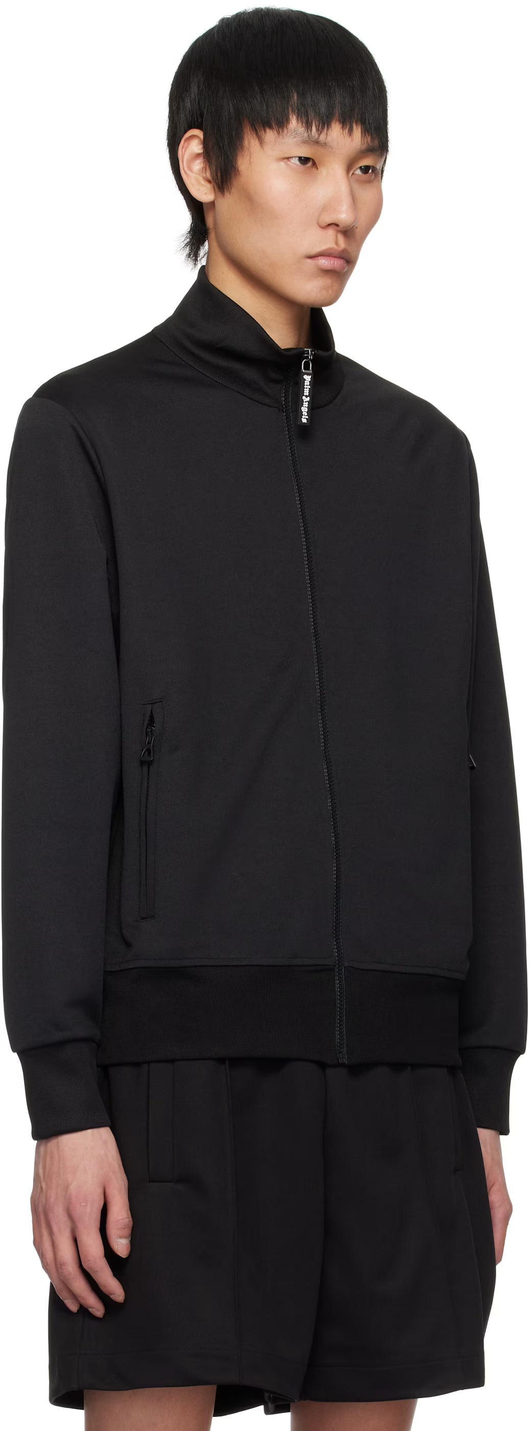 Black Curved Logo Track Jacket