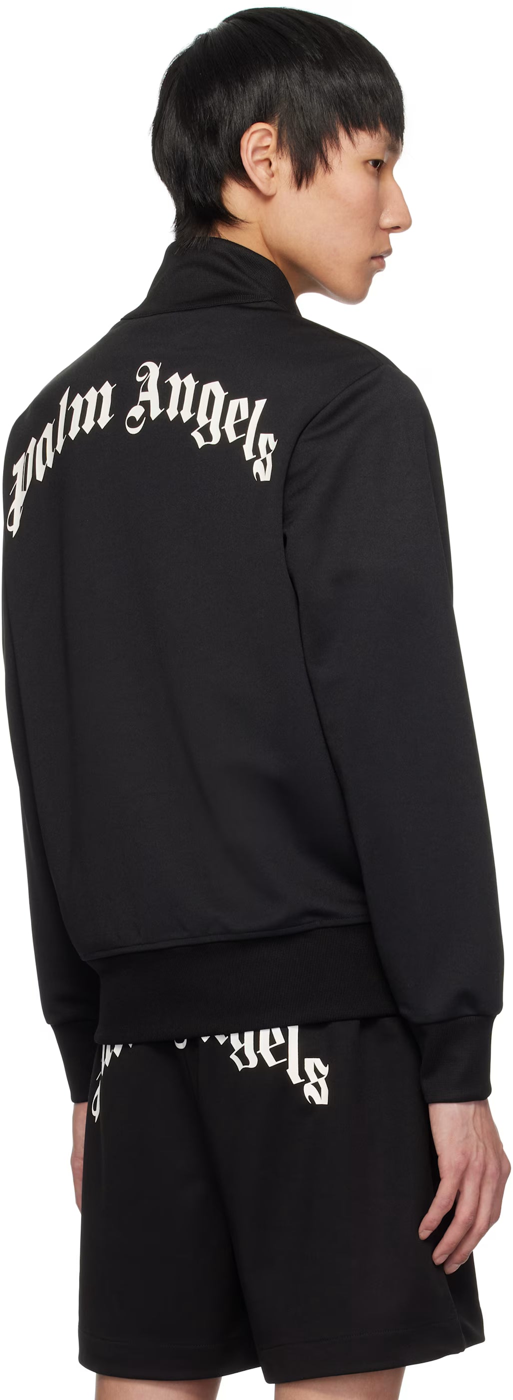 Black Curved Logo Track Jacket