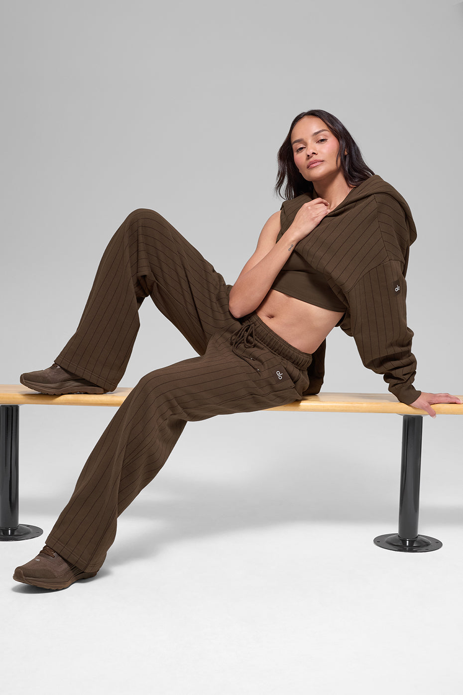 Pinstripe Straight Leg Sweatpant