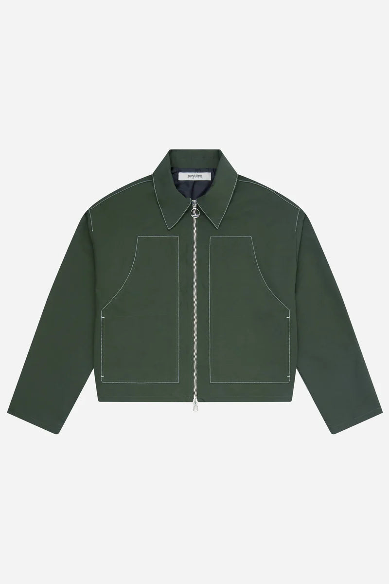 Utility jacket - green/ecru