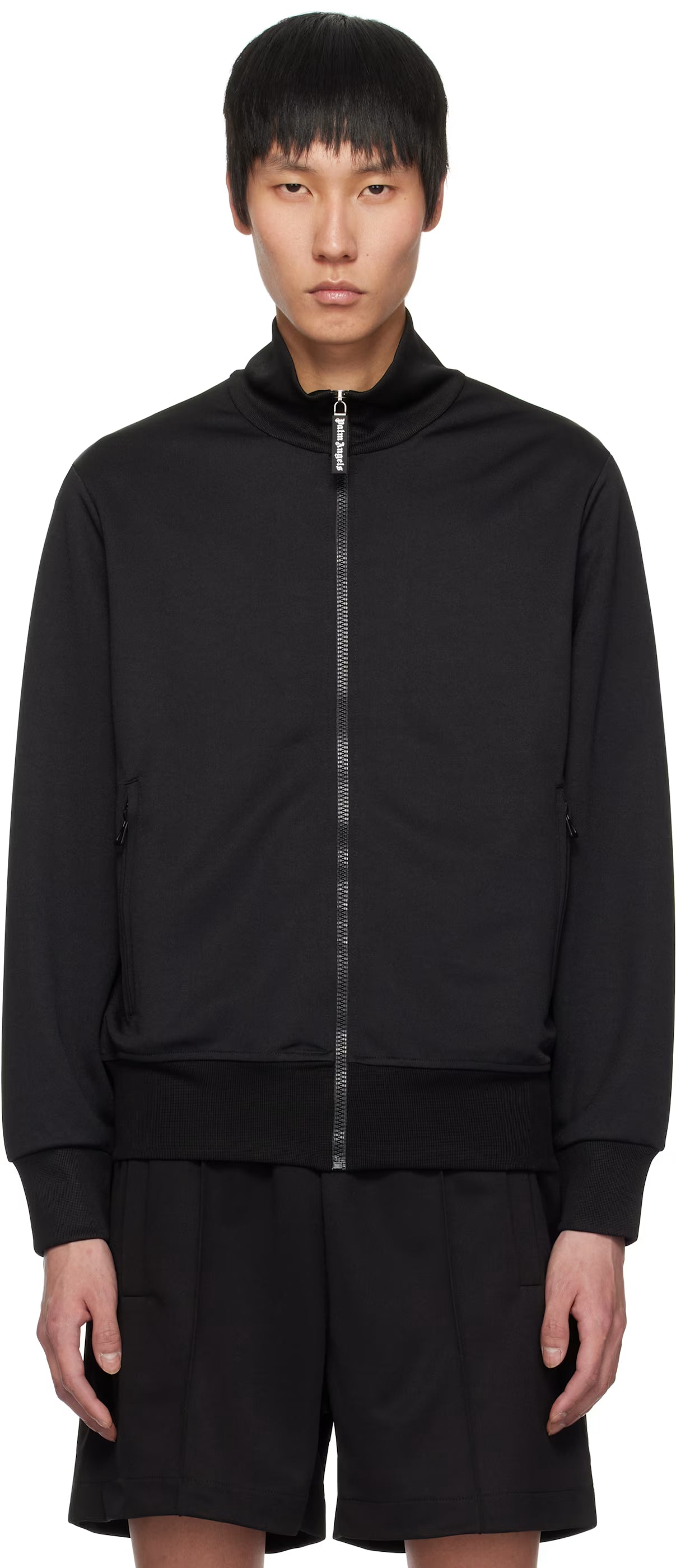 Black Curved Logo Track Jacket